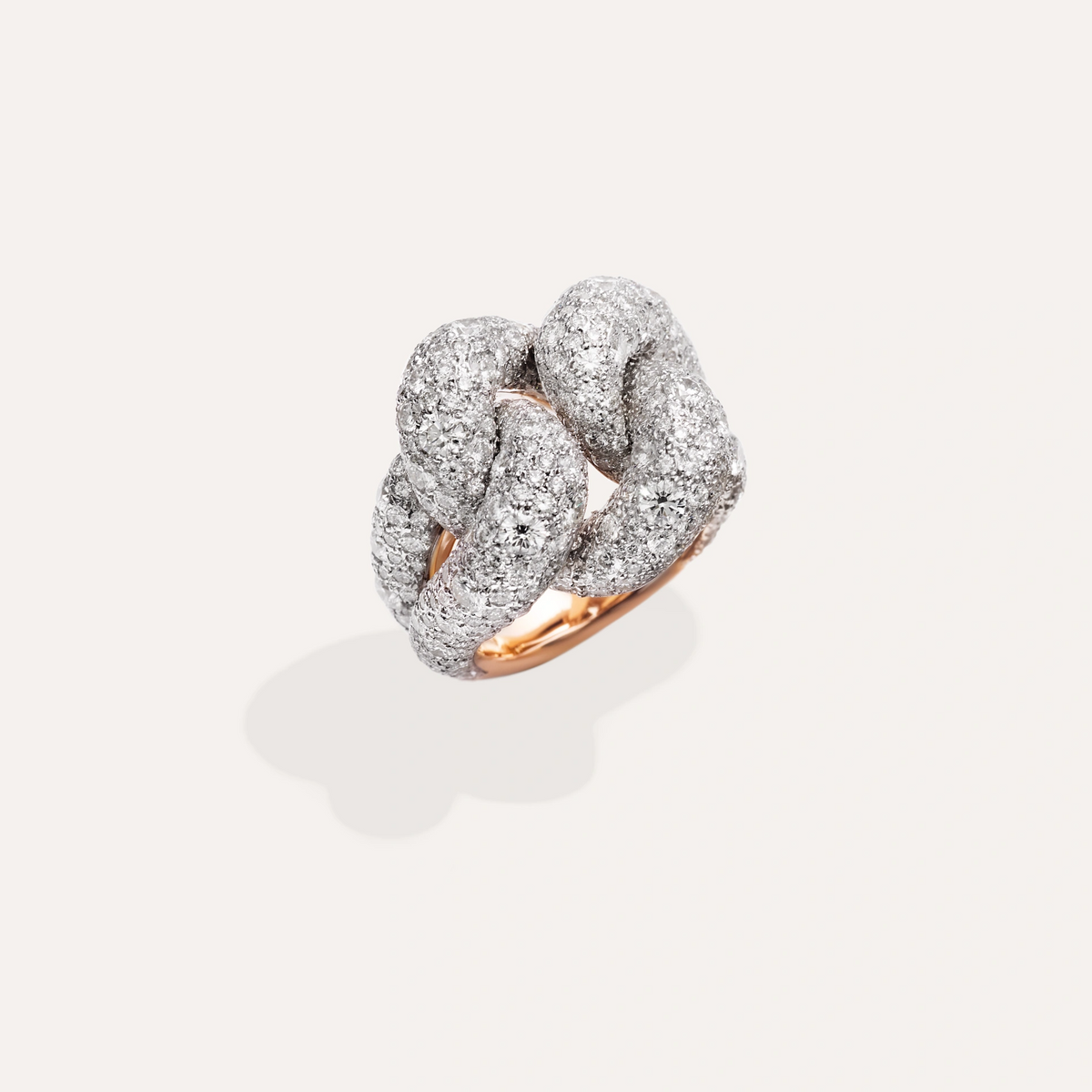 Pomellato Catene Ring in 18k Gold and Silver with White Diamonds - Orsini Jewellers