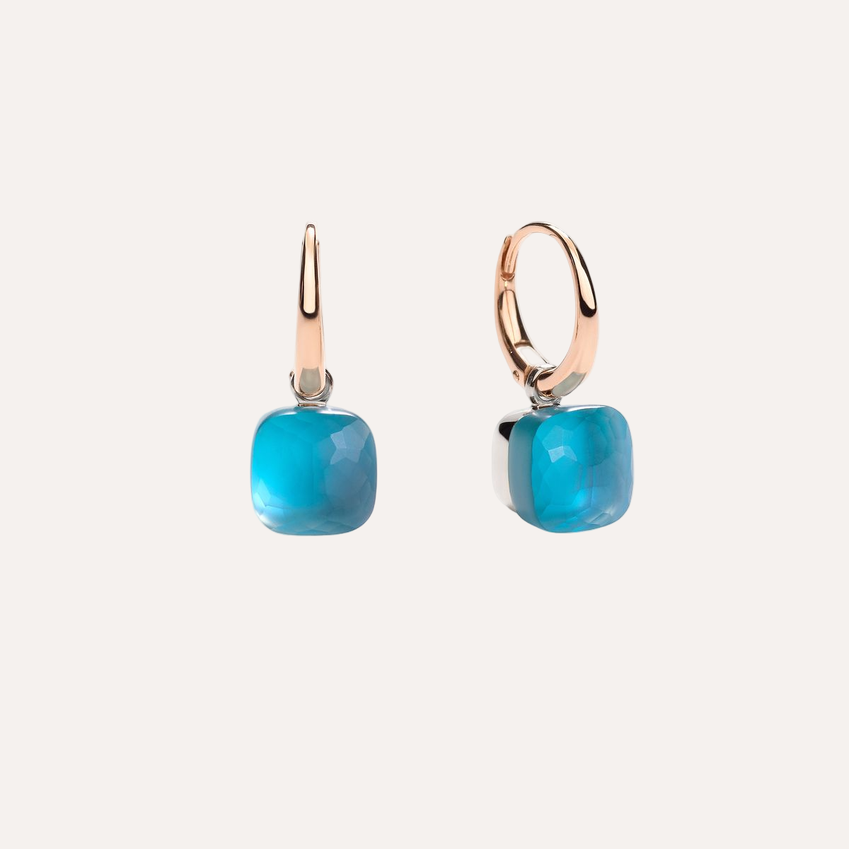 Pomellato Nudo Gelè Earrings 18k Gold with Sky Blue Topaz