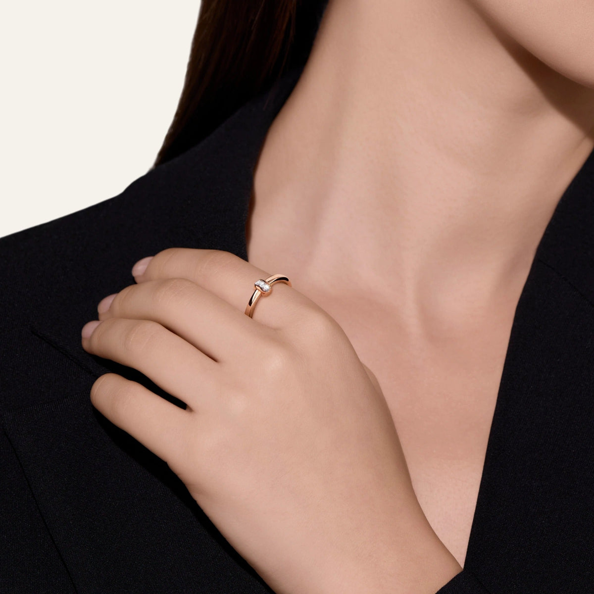 Pomellato Together Diamond and Rose Gold Single Band Ring