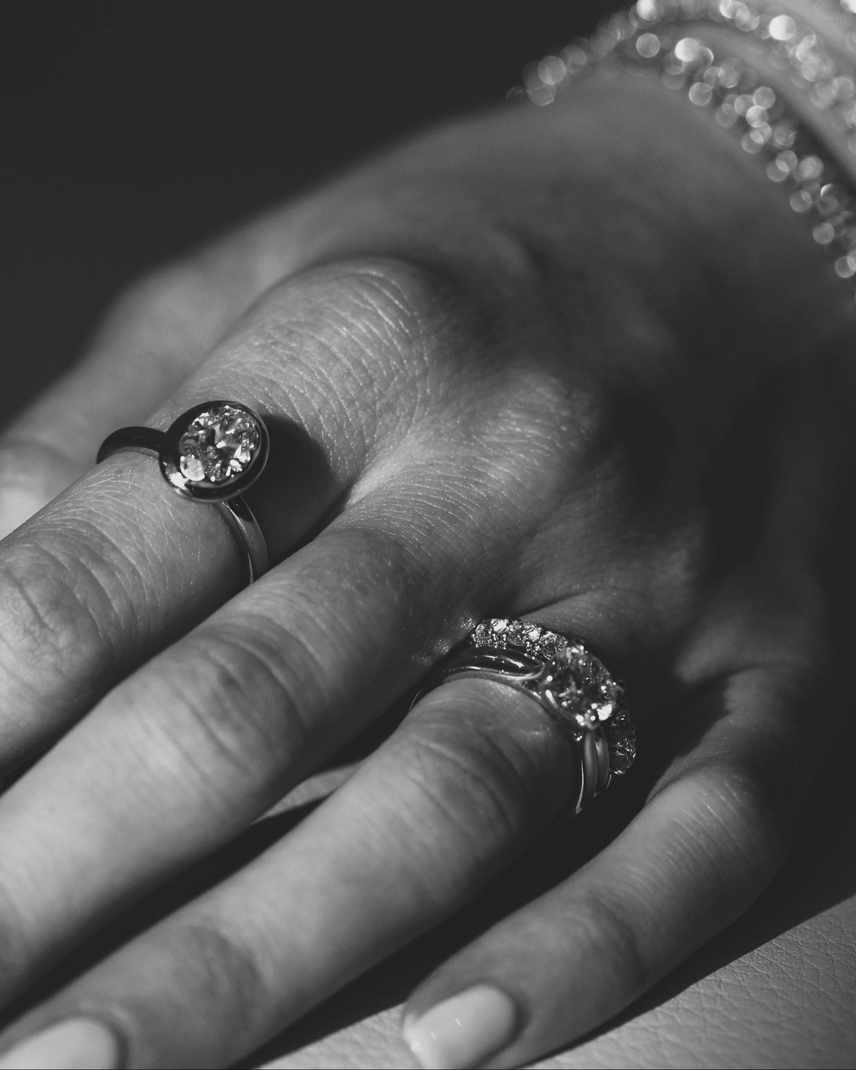 Rosa Oval Solitaire 1.5ct Diamond Engagement Ring on model