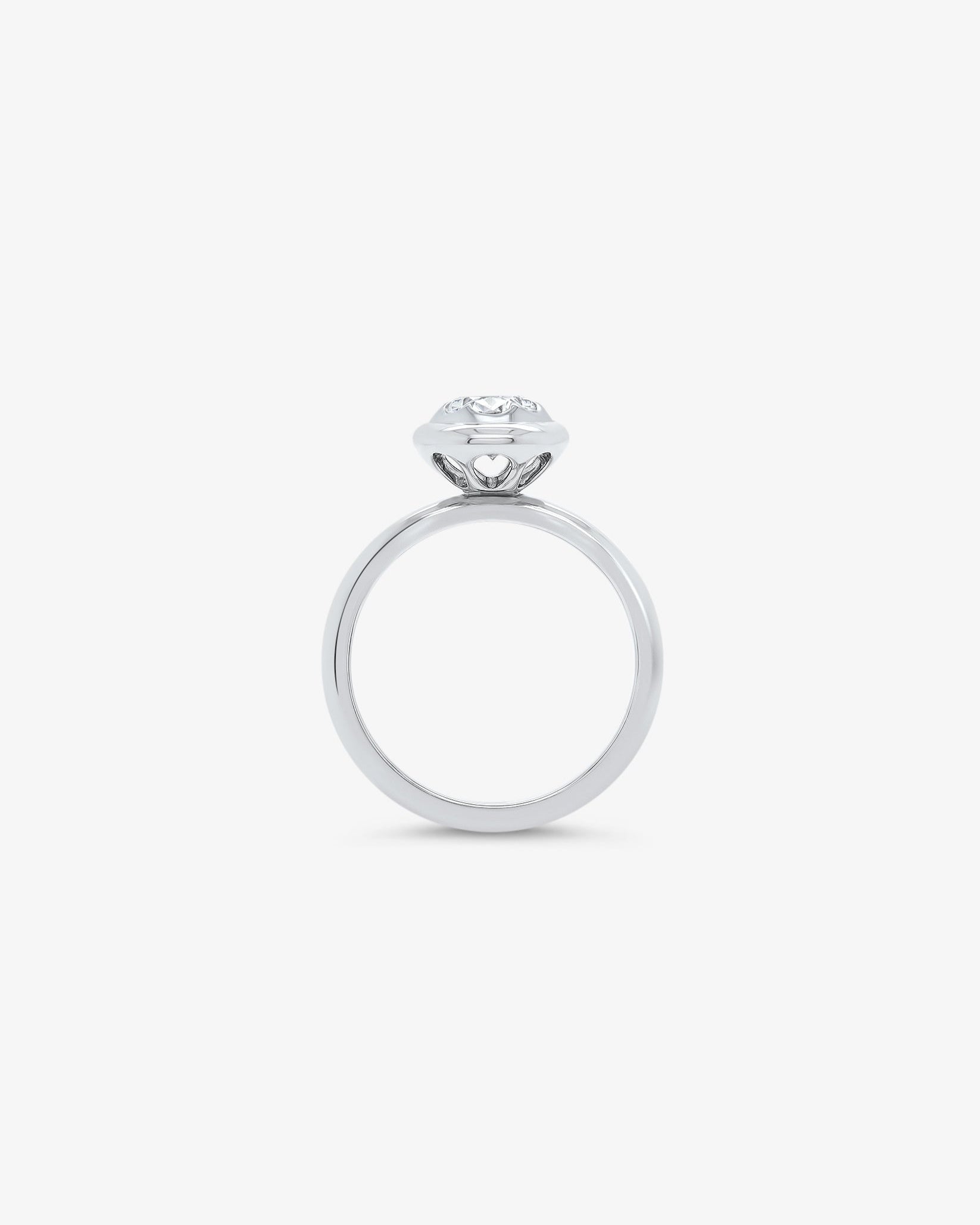 Rosa Oval Solitaire Diamond Engagement Ring in White Gold