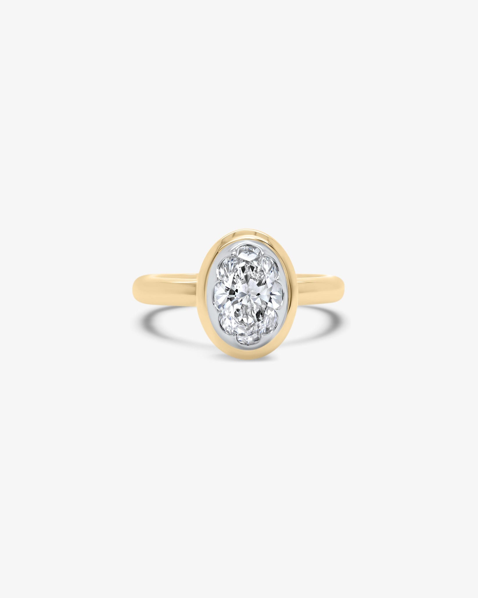 Rosa Oval Solitaire Diamond Engagement Ring in Yellow Gold