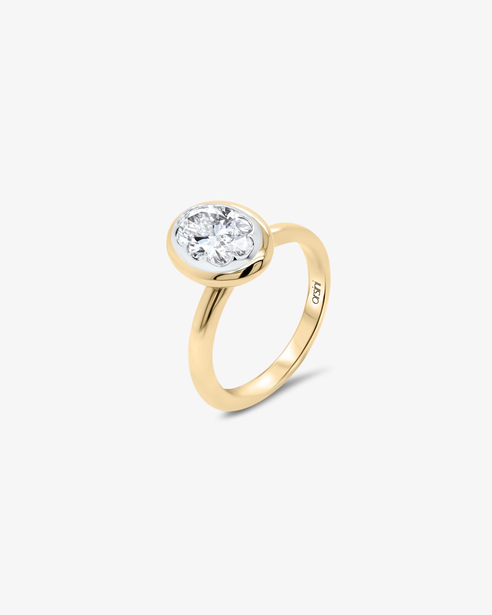 Rosa Oval Solitaire Diamond Engagement Ring in Yellow Gold