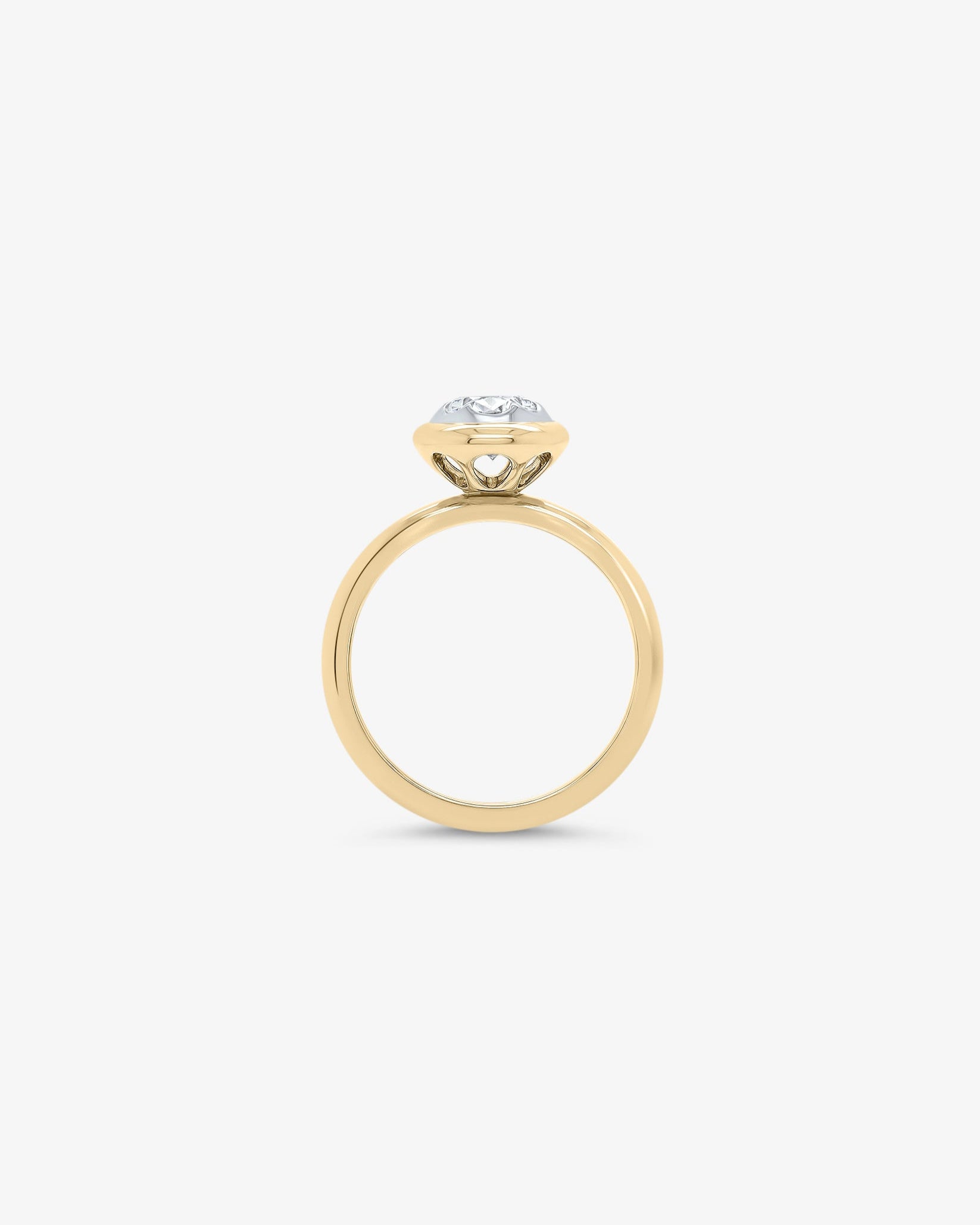 Rosa Oval Solitaire Diamond Engagement Ring in Yellow Gold