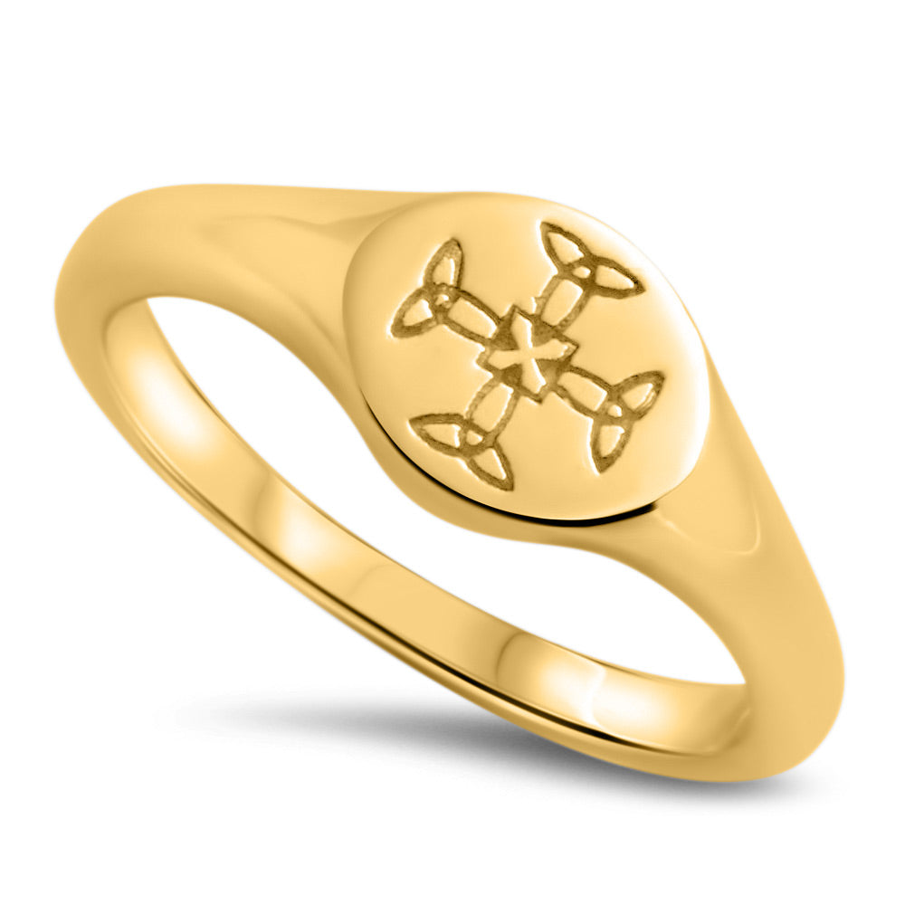 St Cuthbert&#39;s Leavers Graduation 14k Gold Signet Ring 2023 - Orsini Jewellers