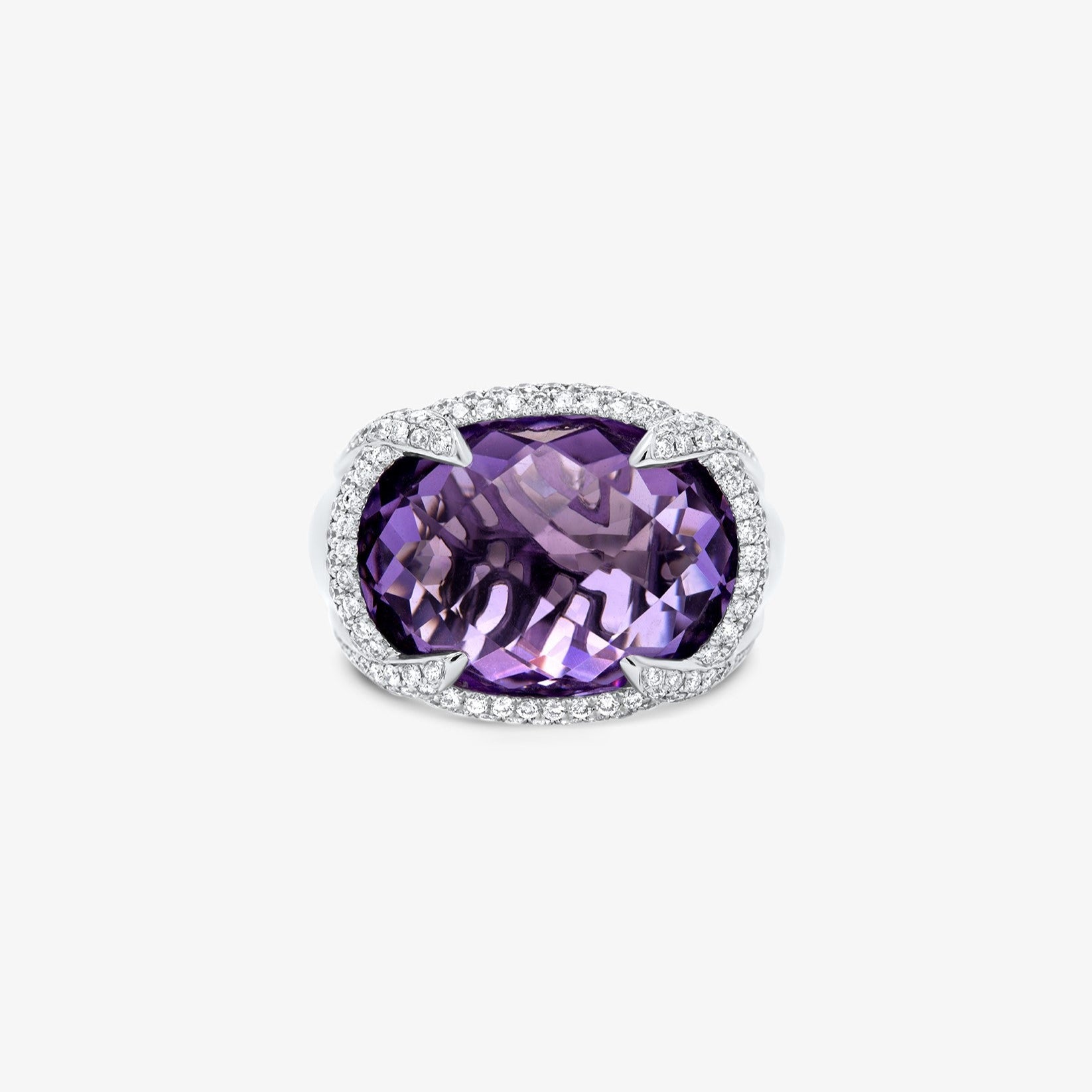 Sahara Ring in 18k White Gold with Amethyst and Diamonds Orsini Fine Jewellery