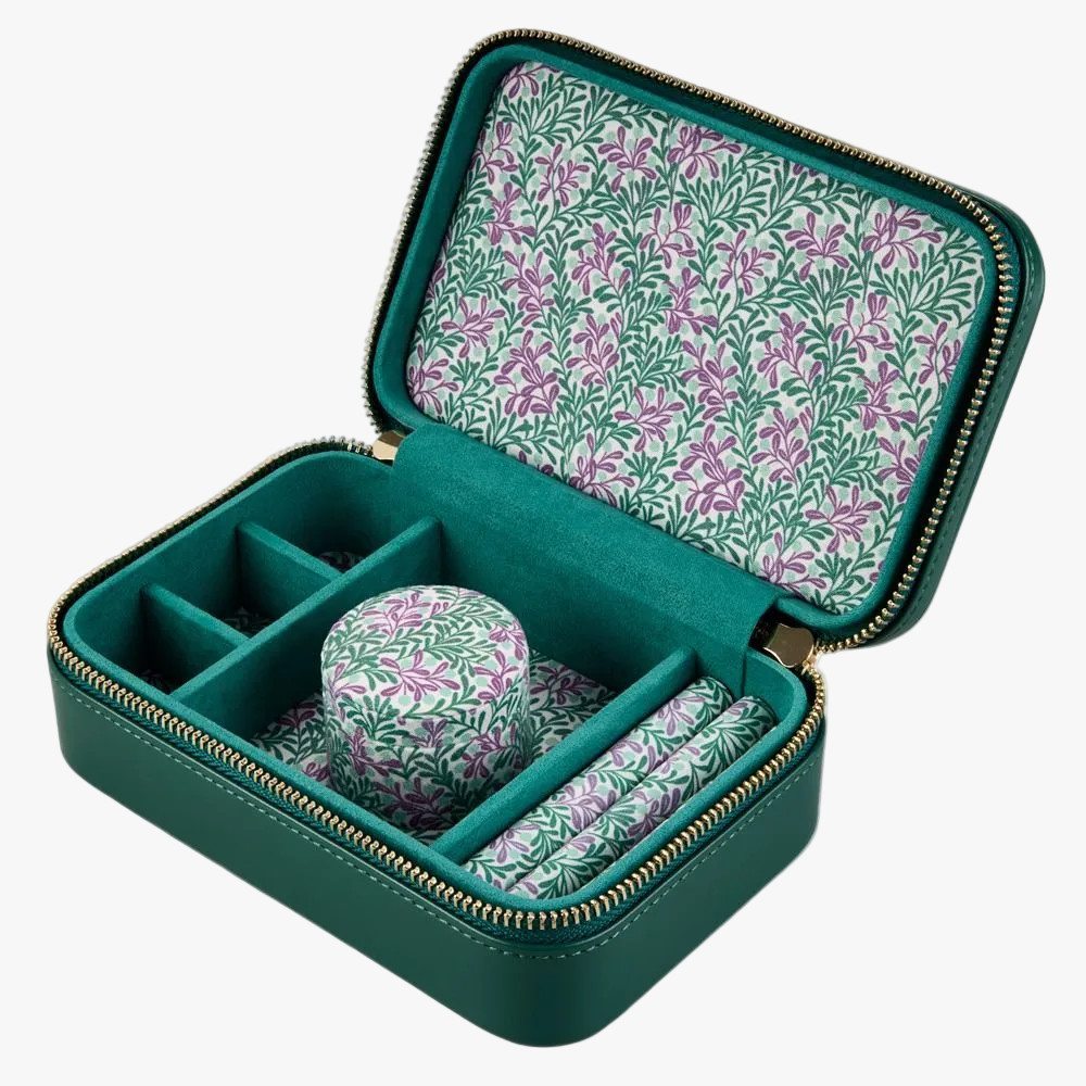 Sophia Forest Green Travel Case with Floral Detail 397812