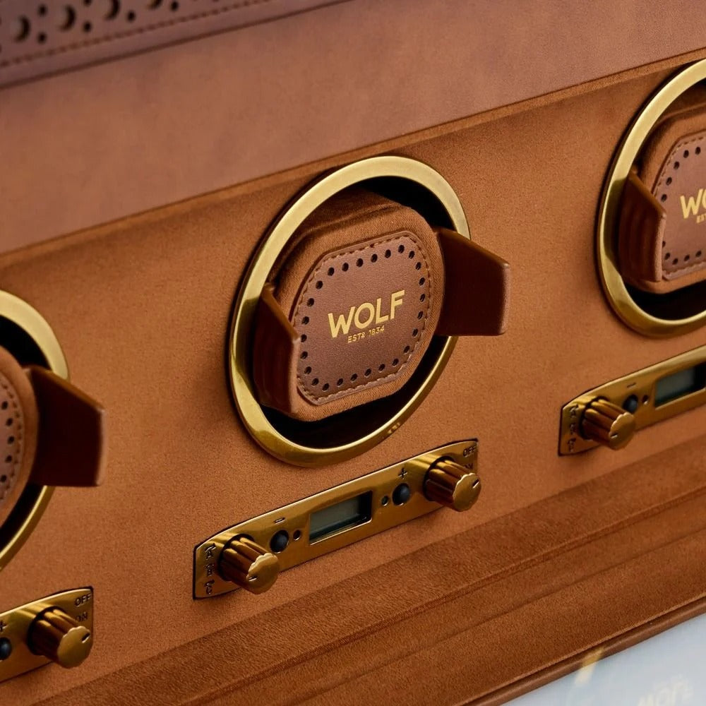 WOLF Brogue Watch Winder Box With Storage - Large Orsini