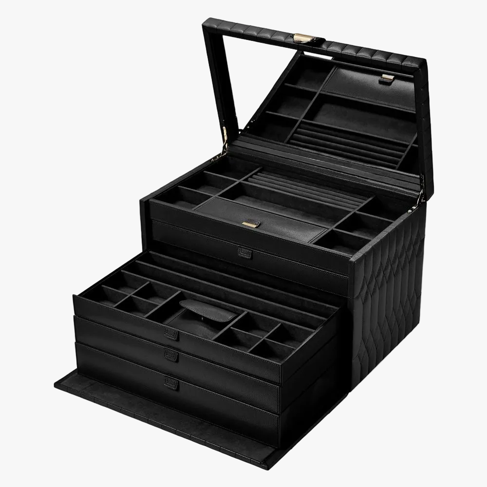 WOLF Lauren Extra Large Jewellery Box in Black 349902 orsini fine jewellery