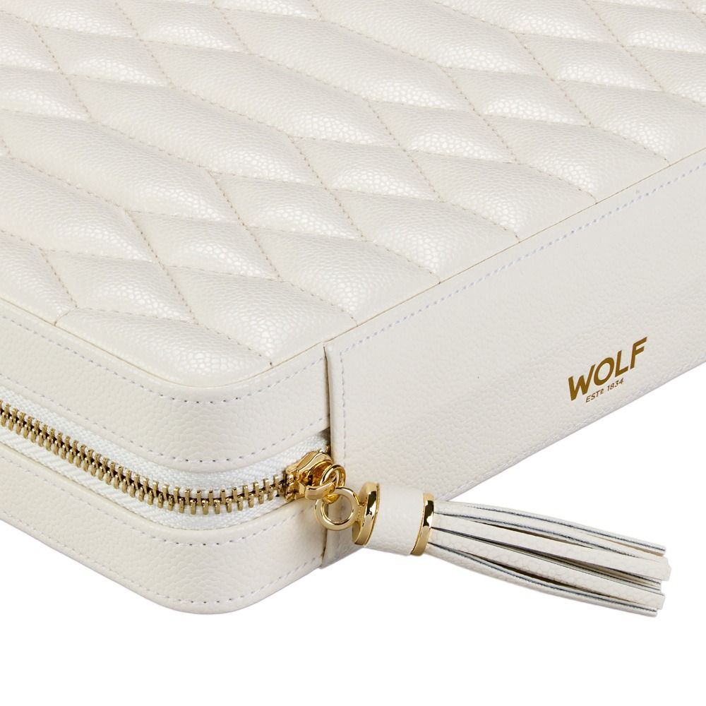 Lauren Jewellery Large Zip Case in Ivory, Jewellery Box