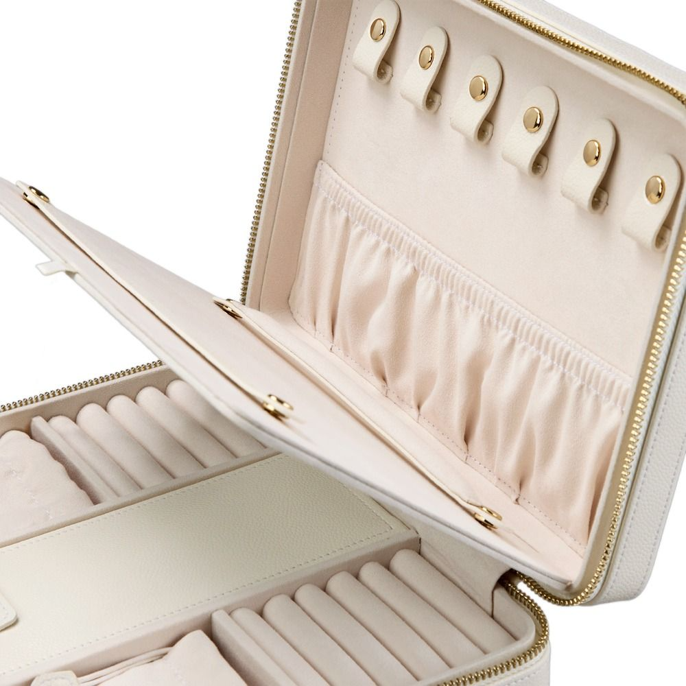 Lauren Jewellery Large Zip Case in Ivory, Jewellery Box