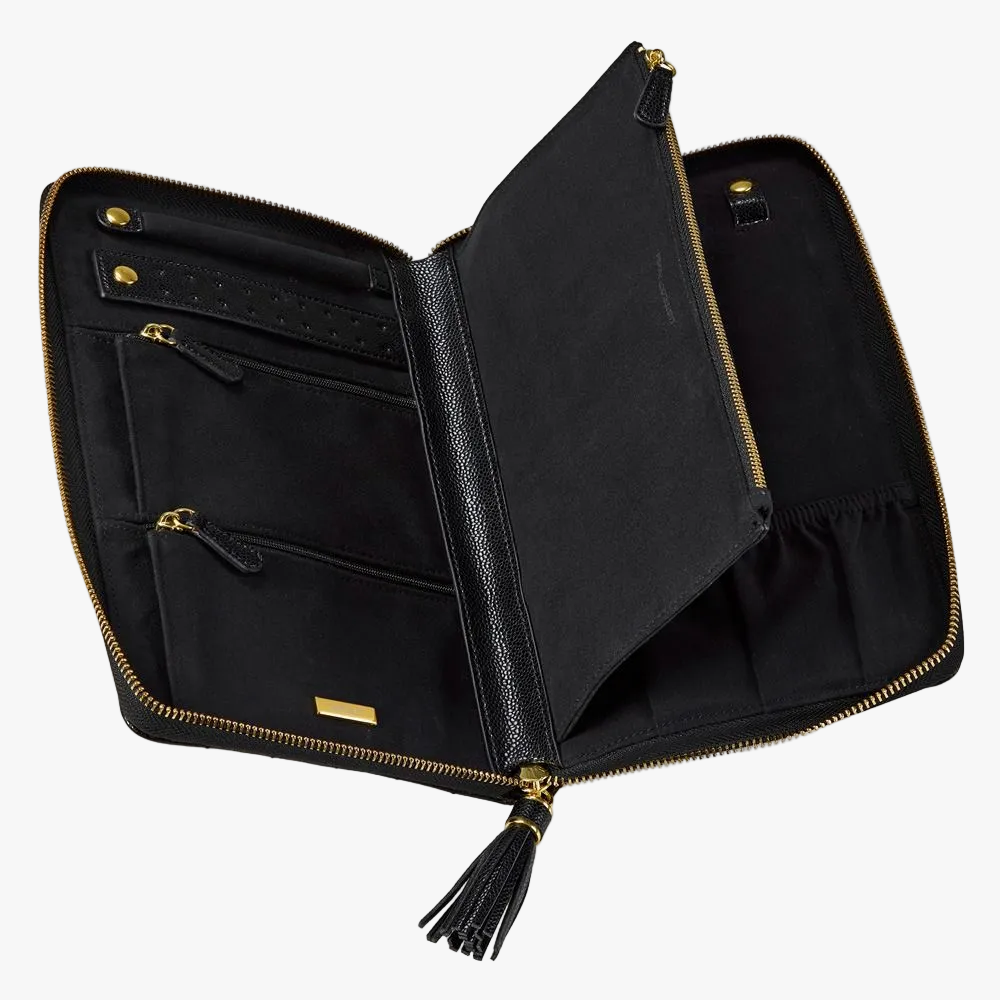 WOLF Lauren Jewellery Portfolio in Black offers elegant organisation and protection for your treasured jewellery.