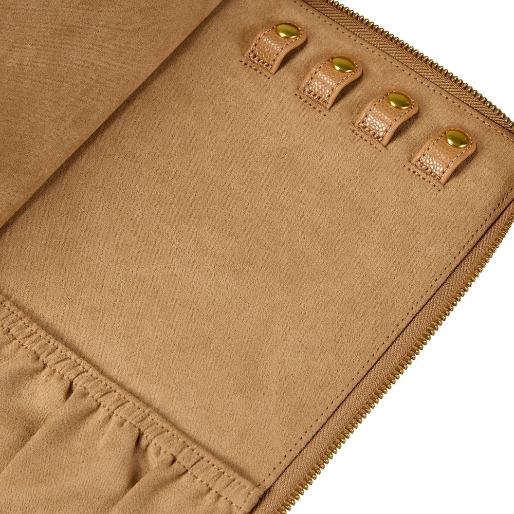 Lauren Jewellery Portfolio in Caramel, Jewellery Travel Case