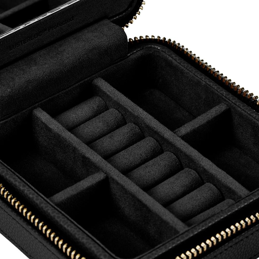 Lauren Jewellery Small Zip Case in Black, Jewellery Box