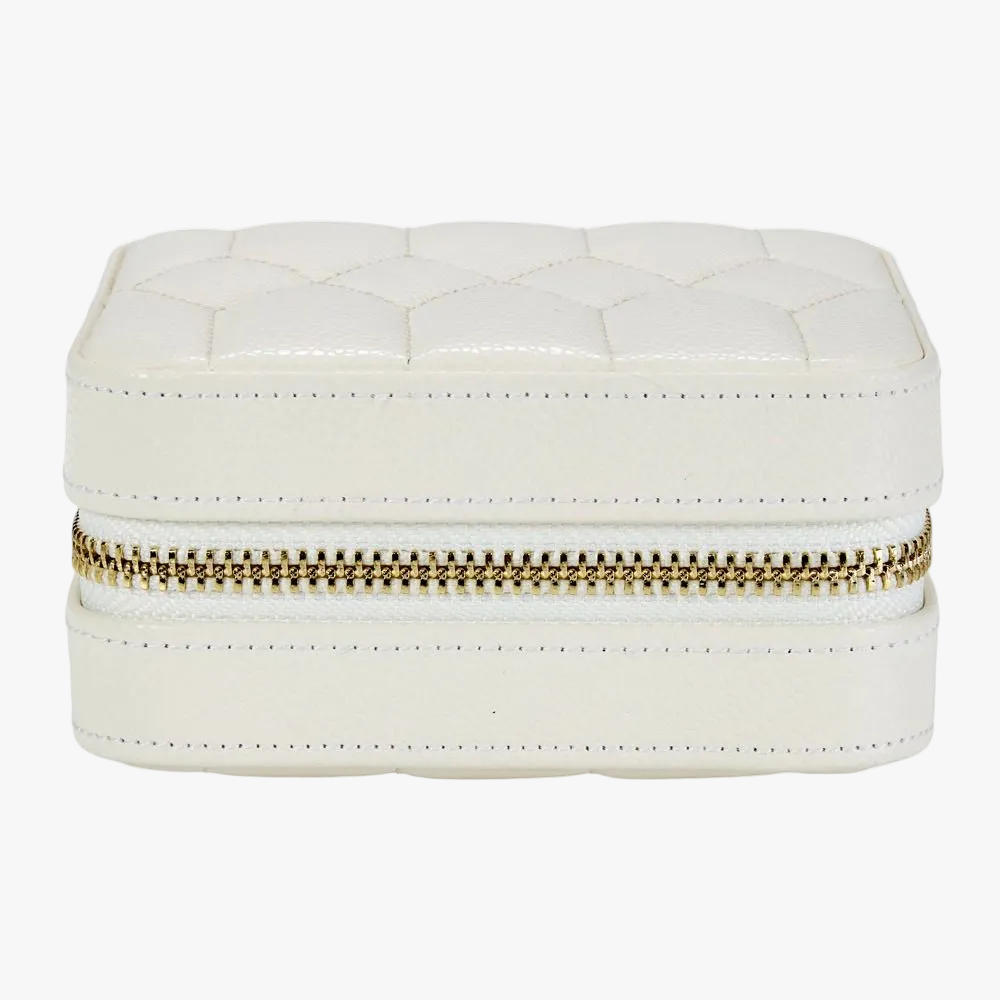 WOLF Lauren Jewellery Small Zip Case in Ivory, Jewellery Box