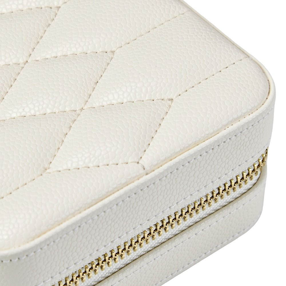 Lauren Jewellery Small Zip Case in Ivory, Jewellery Box