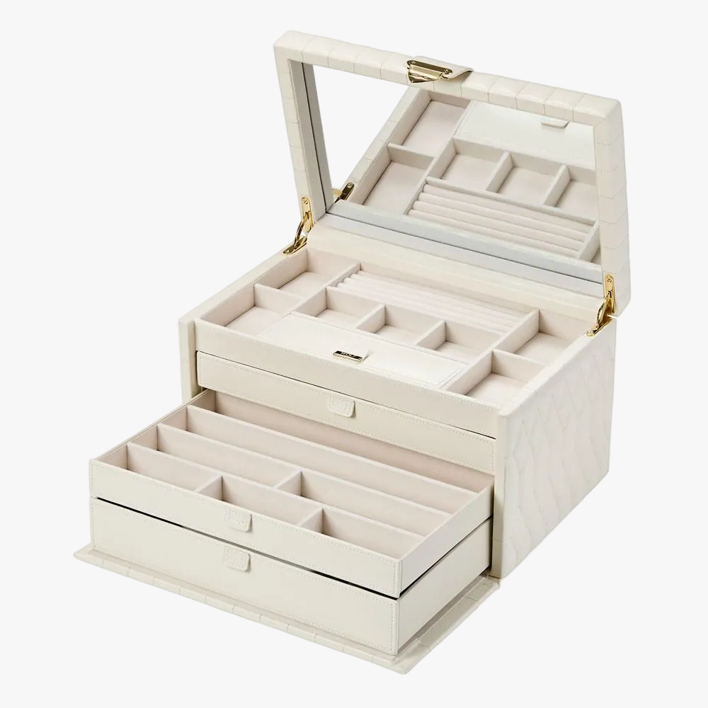WOLF Lauren Large Jewellery Box in Ivory W349852