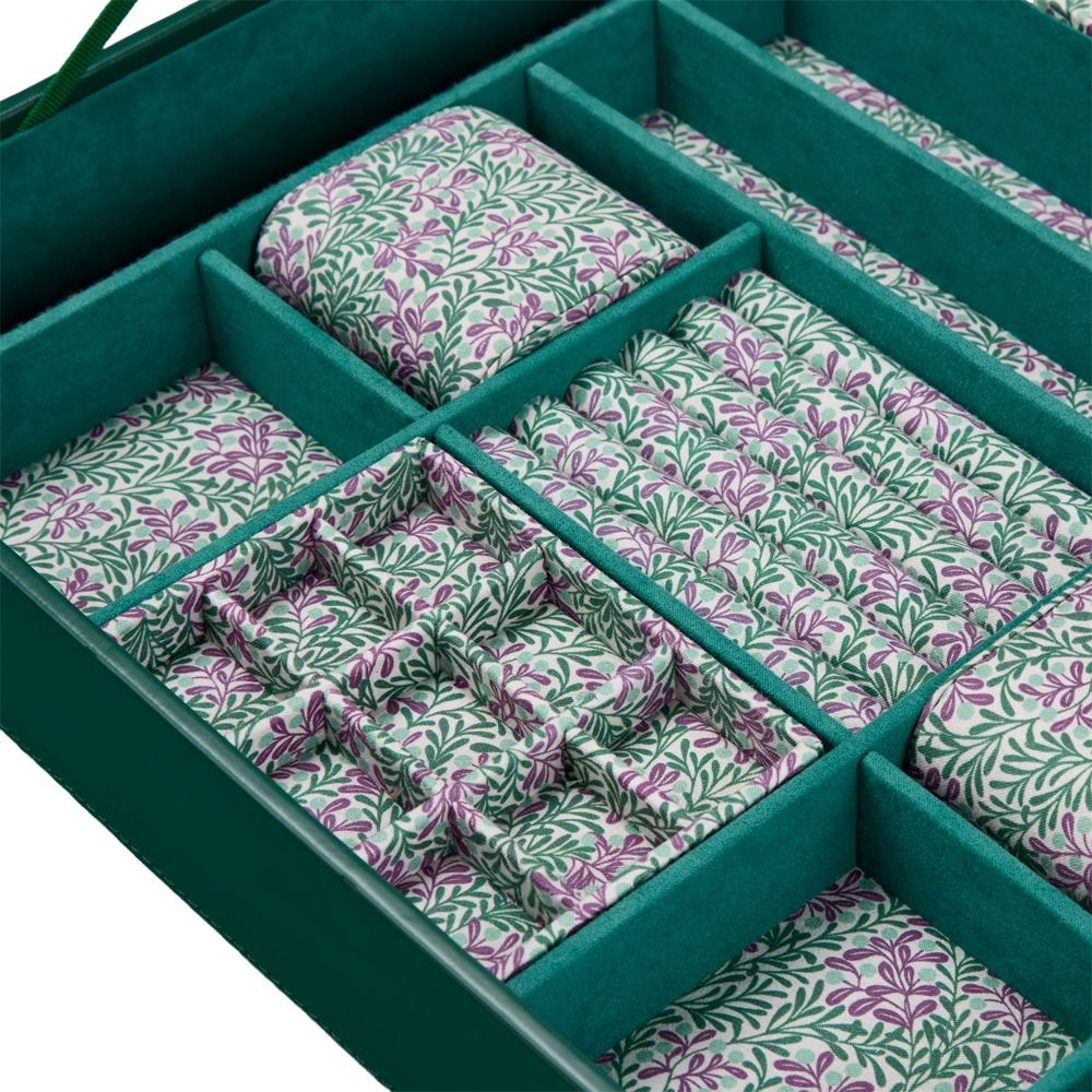 Sophia Jewelry Box with Window with floral fabric inner