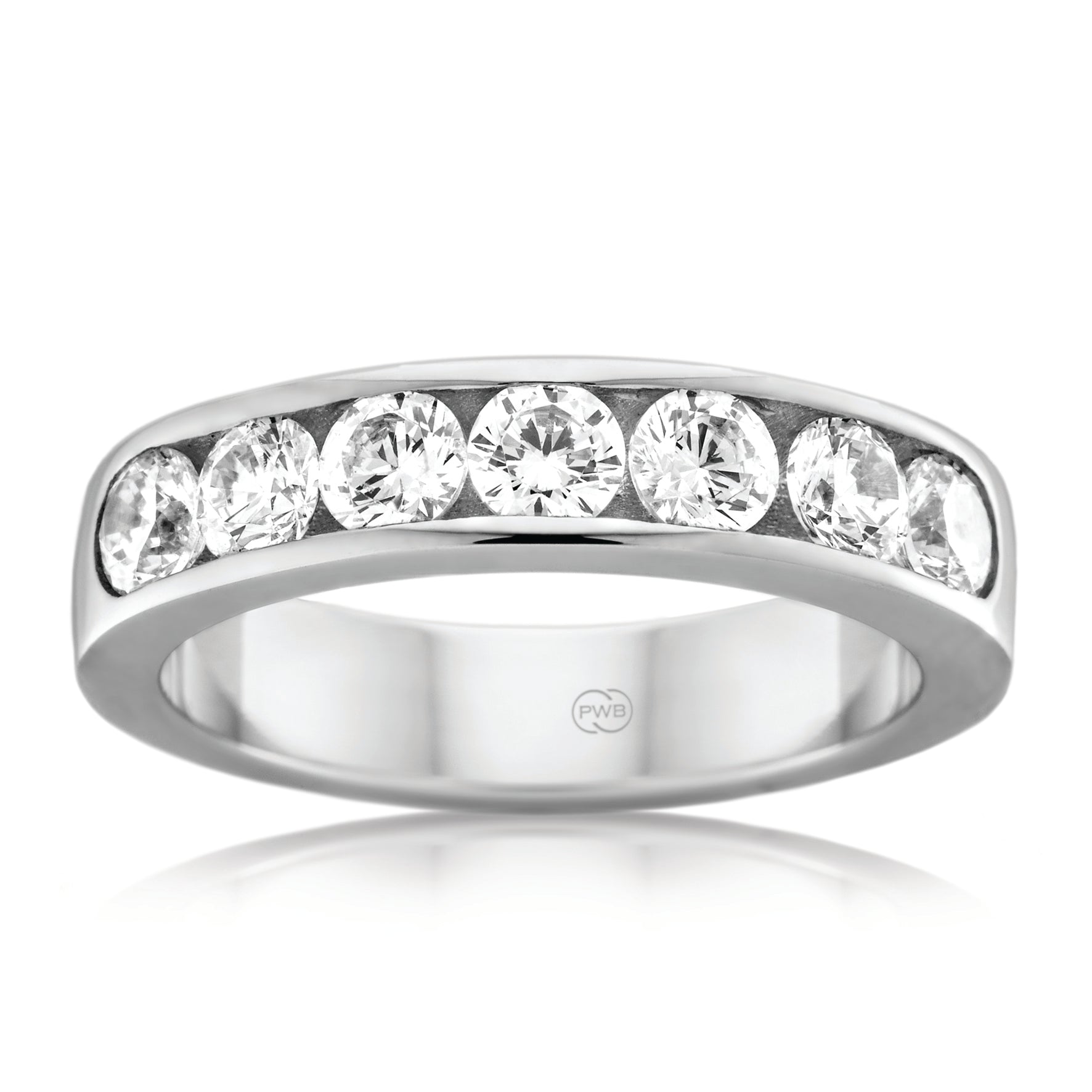Women's Extra Large Platinum Channel Set Diamond Wedding Ring