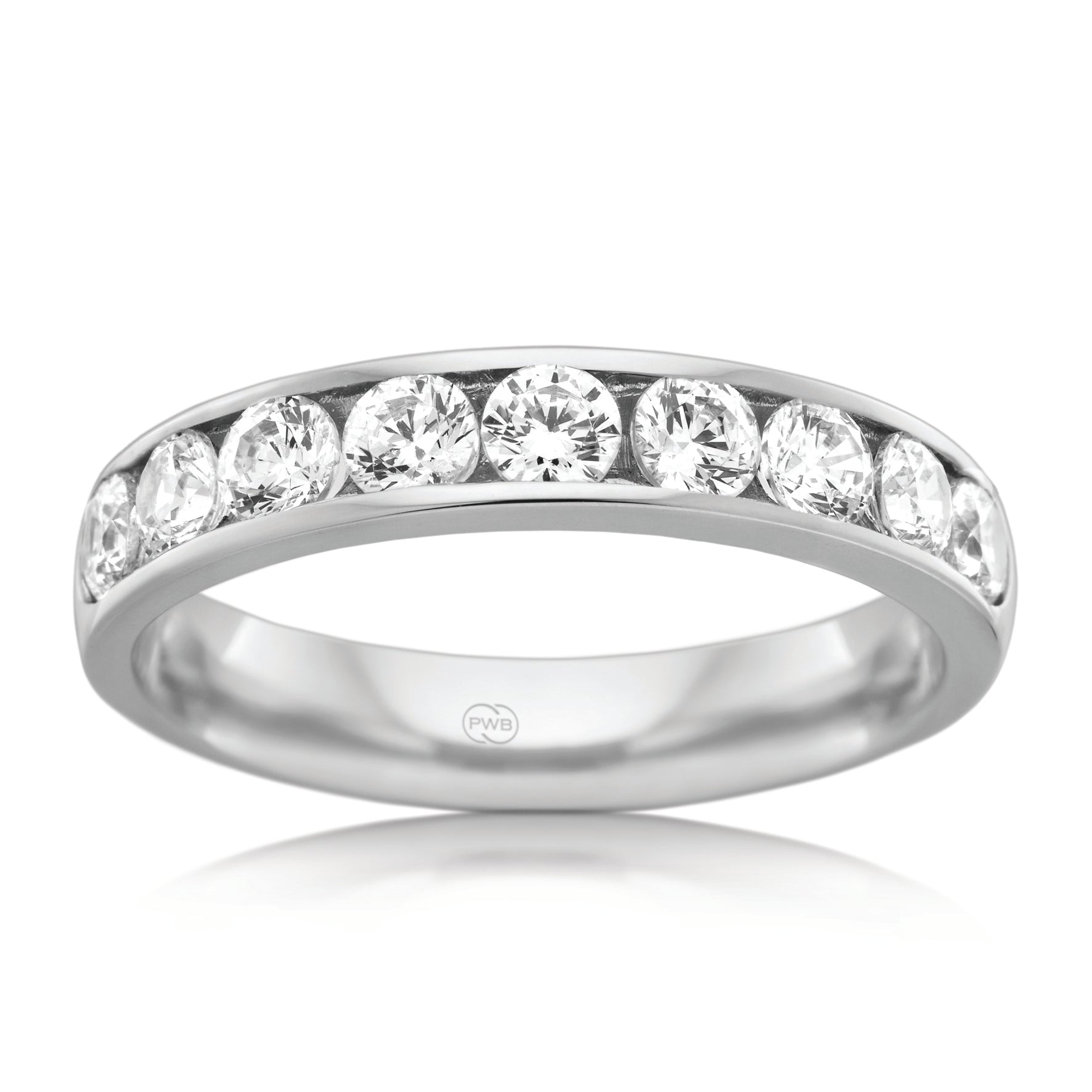 Women's Large White Gold Diamond Wedding Ring HR4070 P