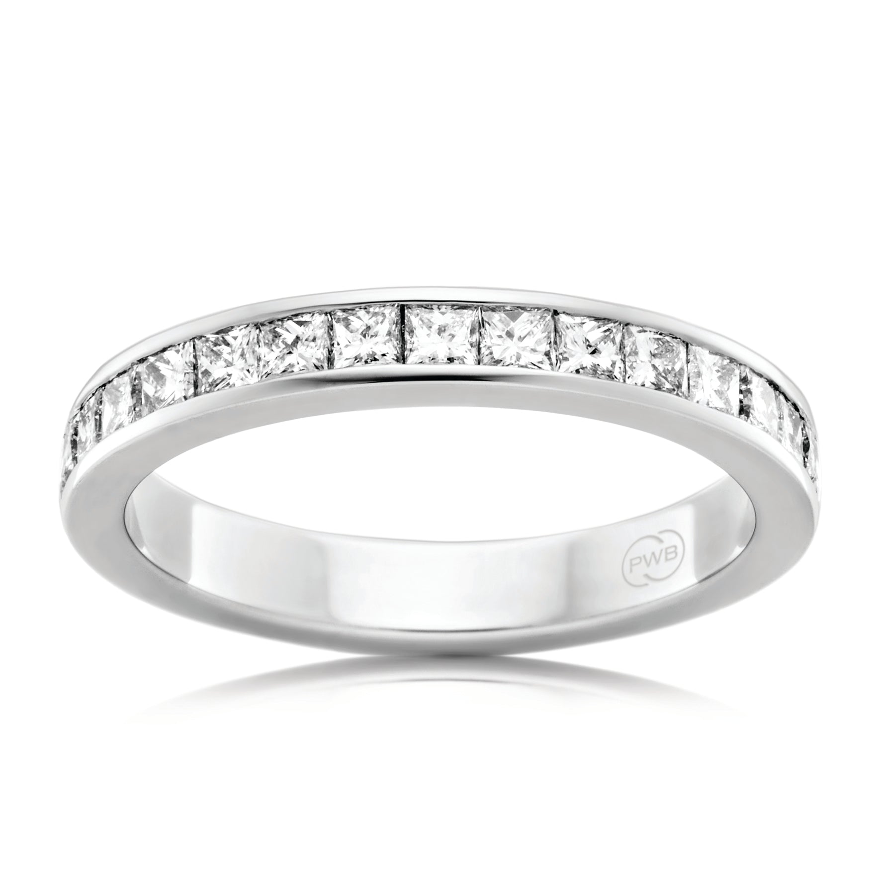 Women's Medium White Gold Princess Cut Diamond Wedding Ring