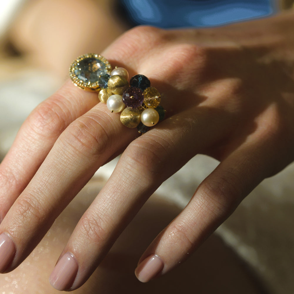 marco bicego 18k gold gemstone ring