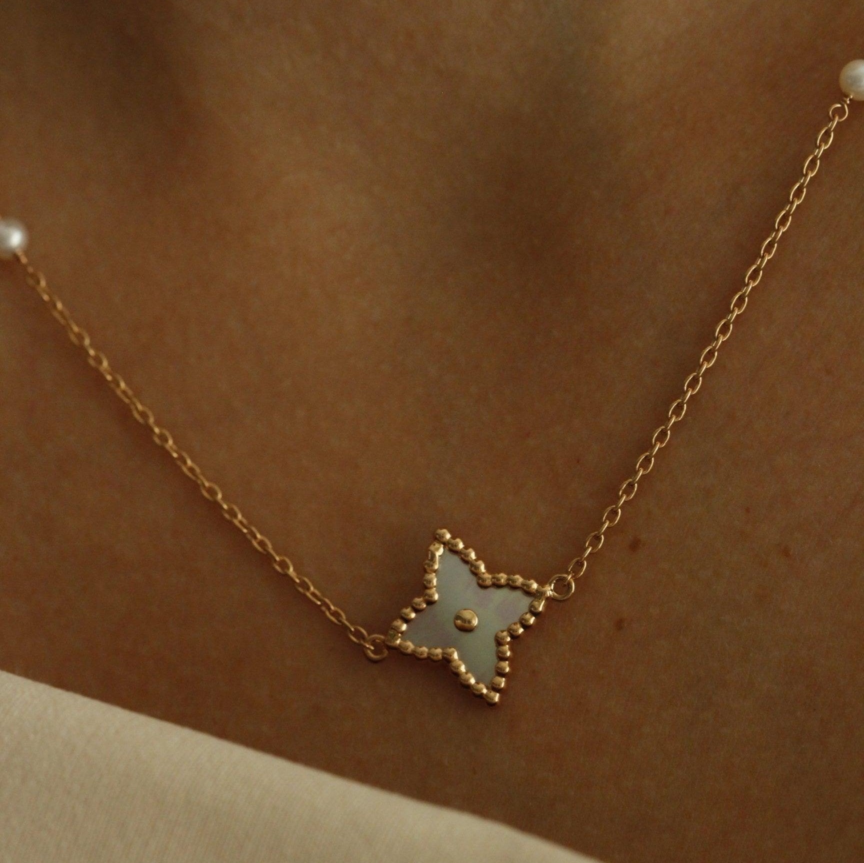 Al Coro Palladio Necklace with Mother of Pearl and diamond detail - Orsini Jewellers