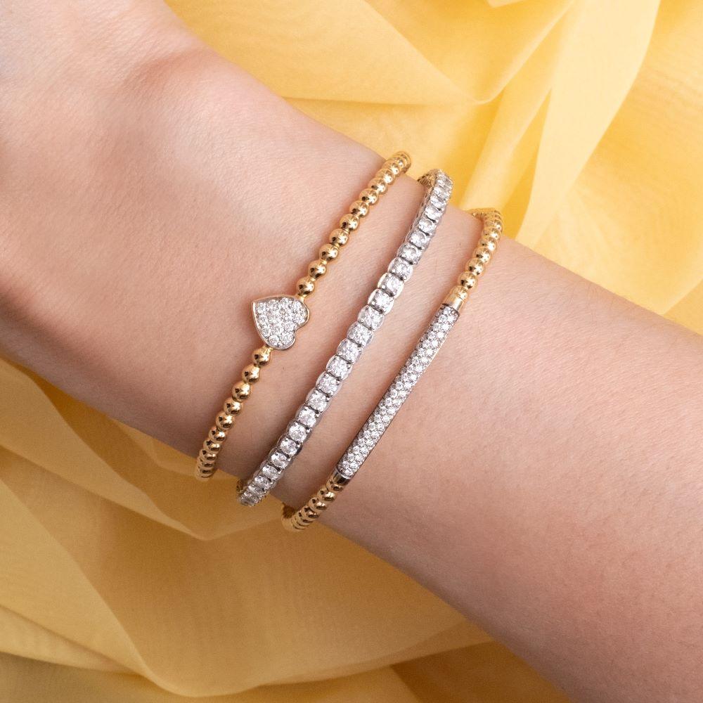 Al Coro Stretchy Bracelet in 18k White Gold with 66 Diamonds - Orsini Jewellers