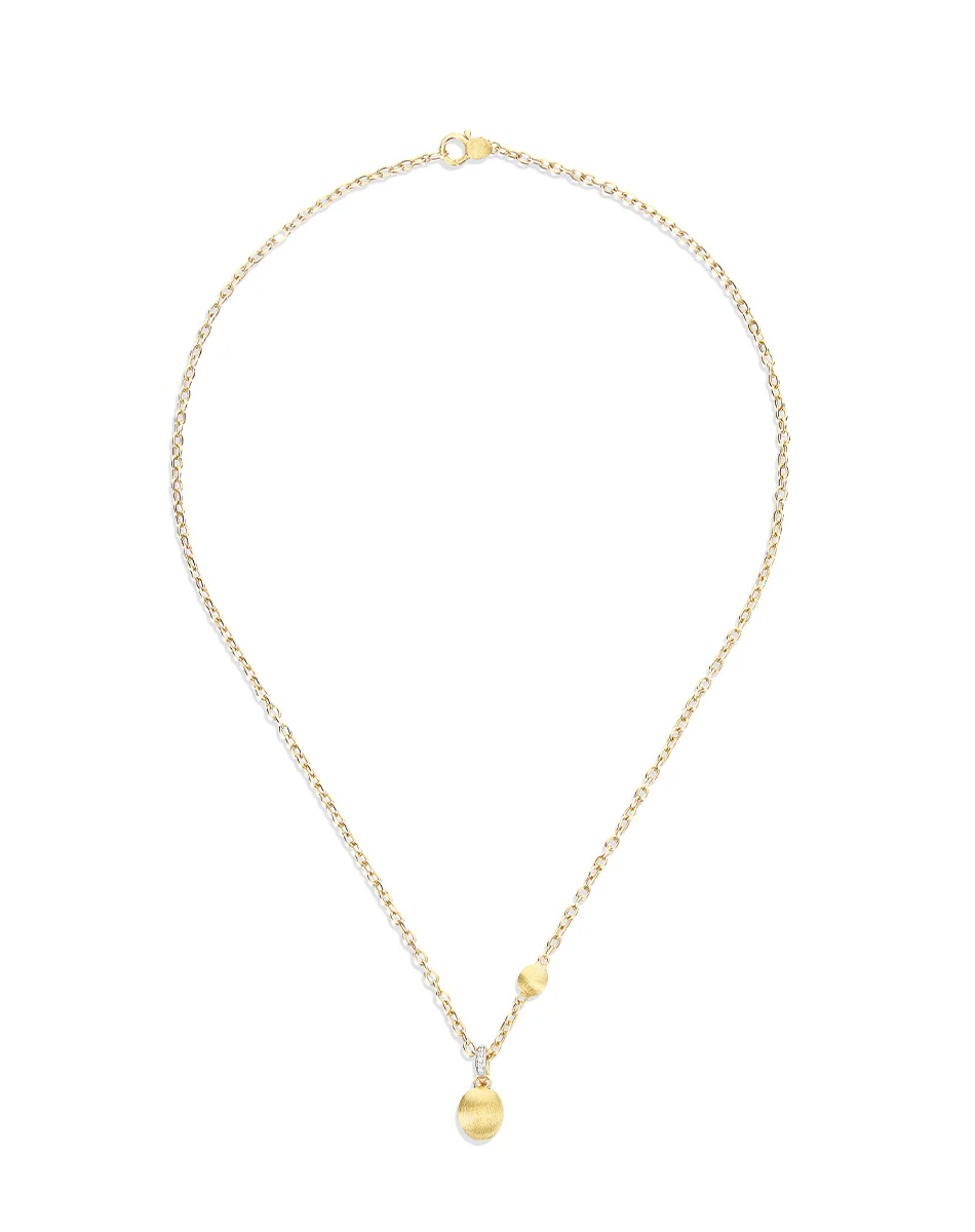 boule 18k yellow gold short necklace with pendant