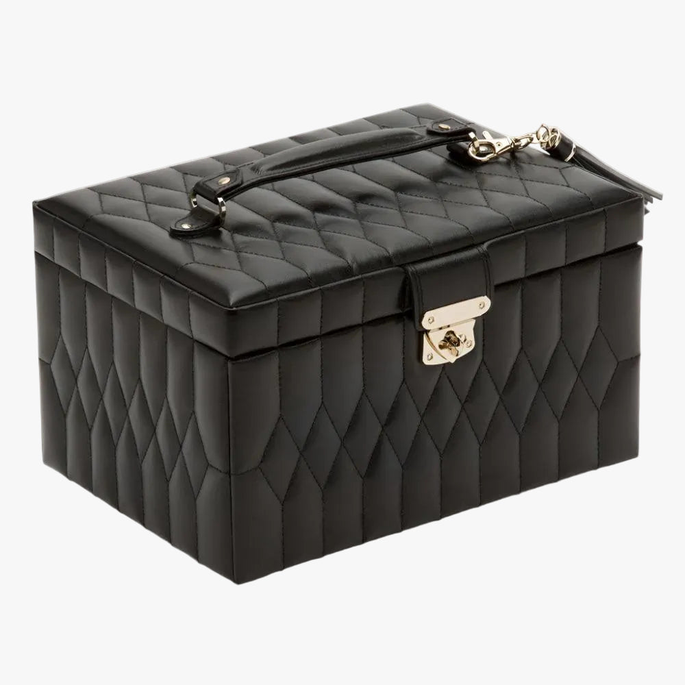 Caroline Black Medium Jewellery Travel Case by Wolf - Orsini Jewellers