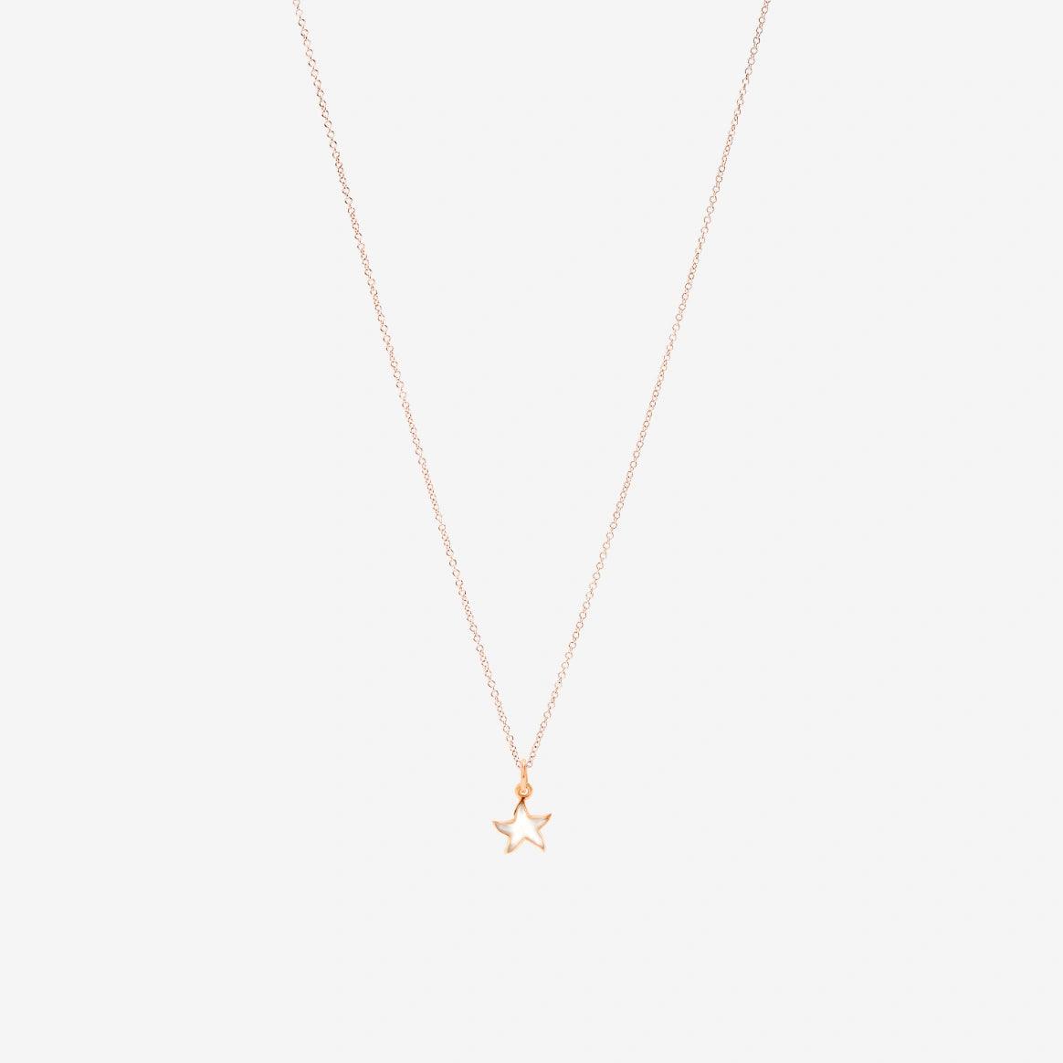 DoDo Charm STAR Cathedral Effect Mother of Pearl Enamel in Rose Gold - Orsini Jewellers