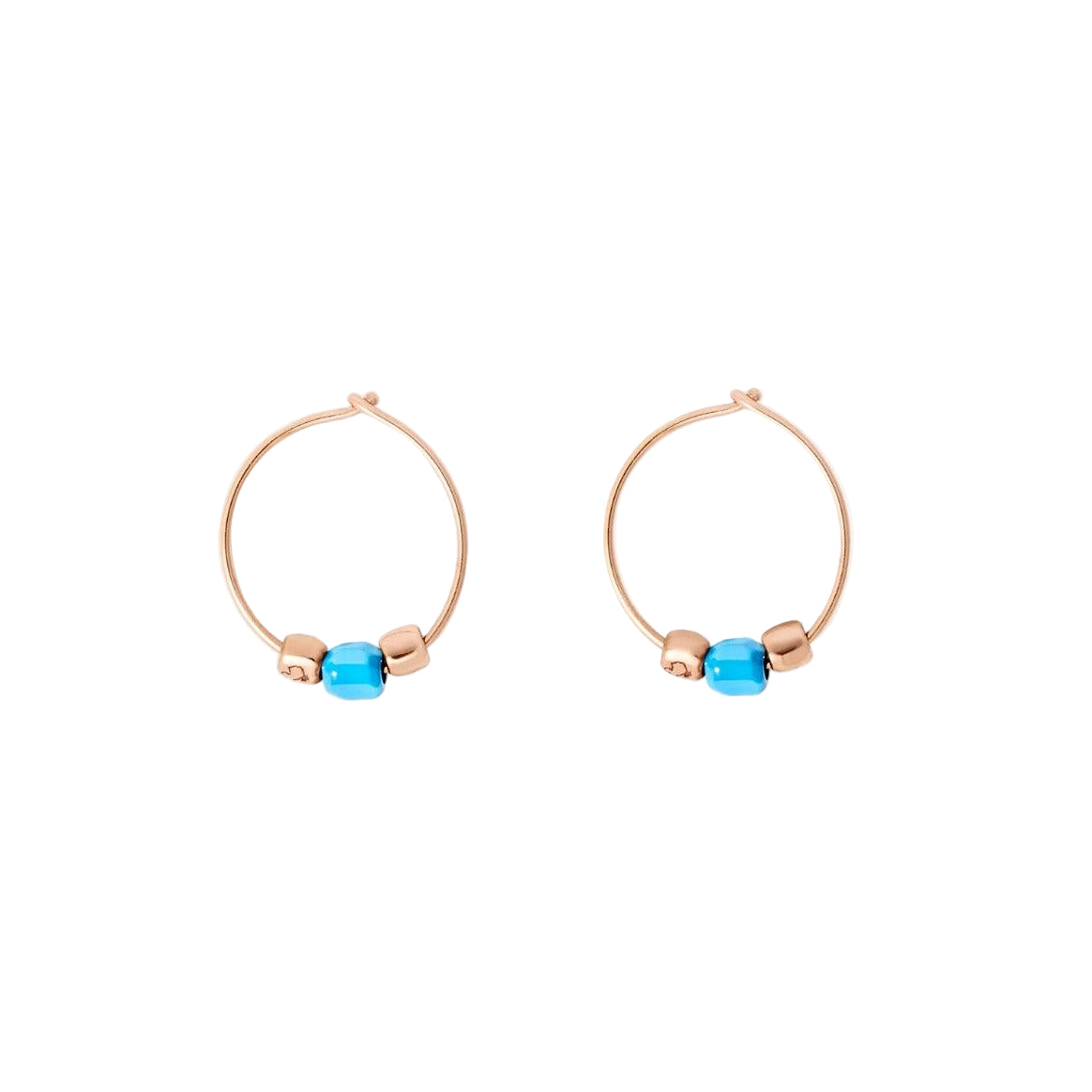 DoDo Earrings GRANELLI Hoop Mini Turquoise Ceramics and Rose Gold - Orsini Jewellers
