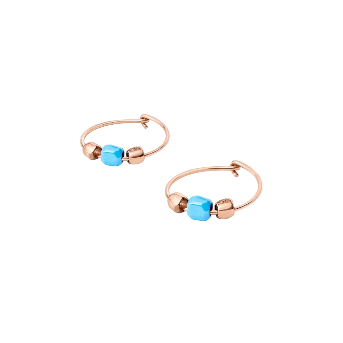 DoDo Earrings GRANELLI Hoop Mini Turquoise Ceramics and Rose Gold - Orsini Jewellers