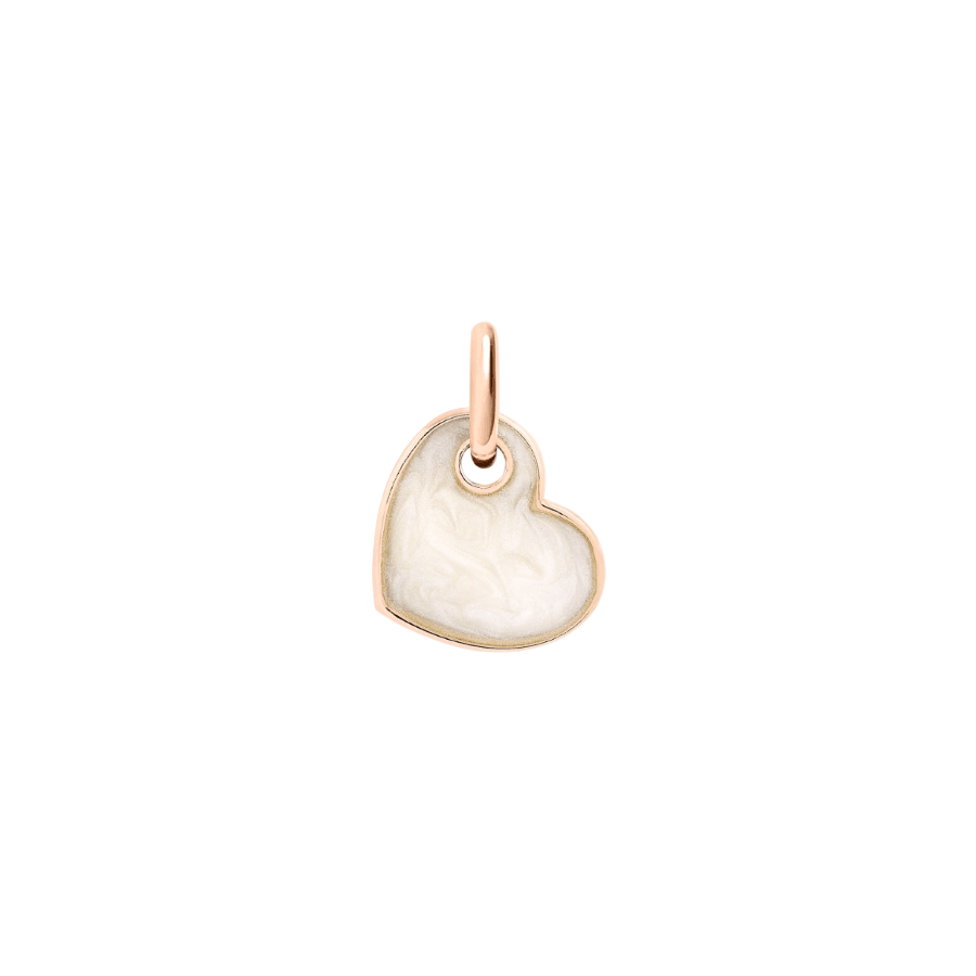 DoDo HEART Charm Mother of Pearl Enamel in White - Orsini Jewellers