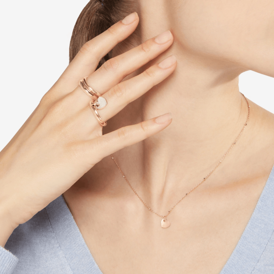 DoDo HEART Charm Mother of Pearl Enamel in White - Orsini Jewellers