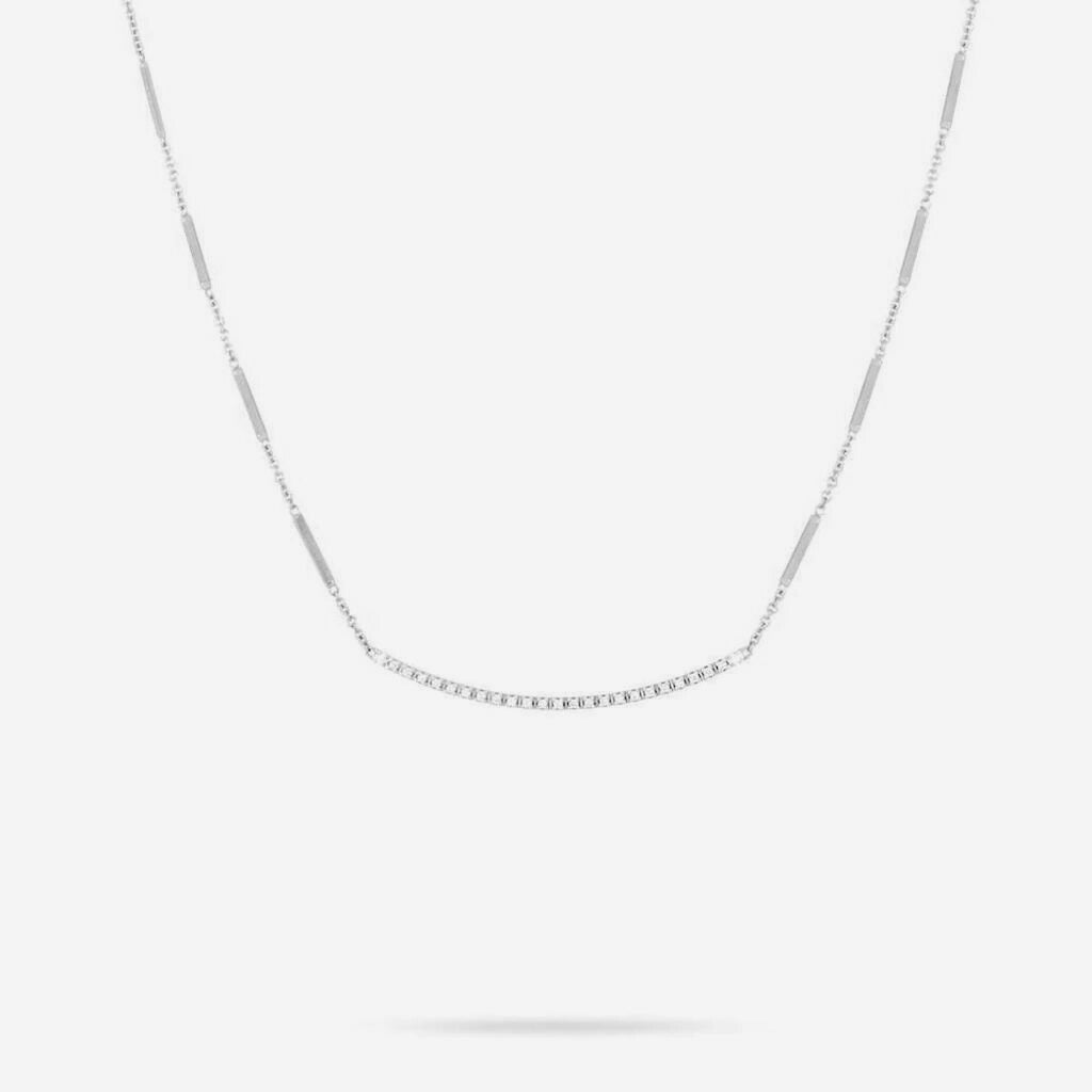Marco Bicego Goa 18k White Gold Diamond Necklace Single Strand - Orsini Jewellers