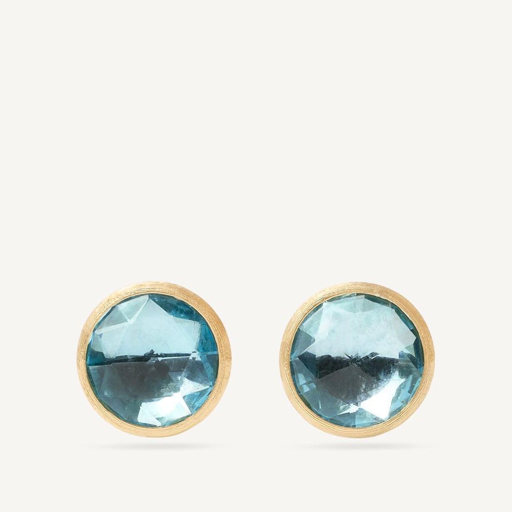 Marco Bicego Jaipur 18k Gold Sky Blue Stud Earrings - Large size - Orsini Jewellers