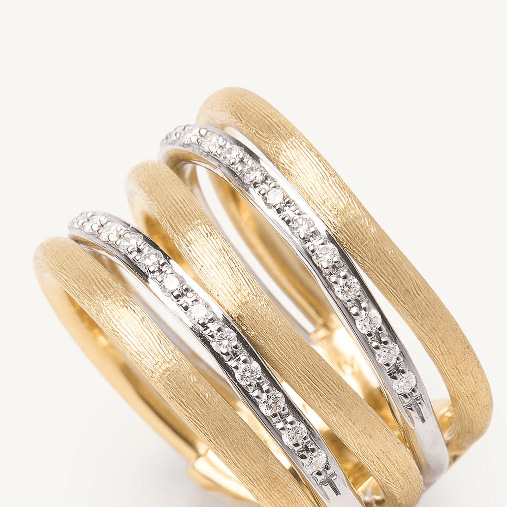 Marco Bicego Jaipur Link Yellow and White Gold Ring with Diamonds - Orsini Jewellers