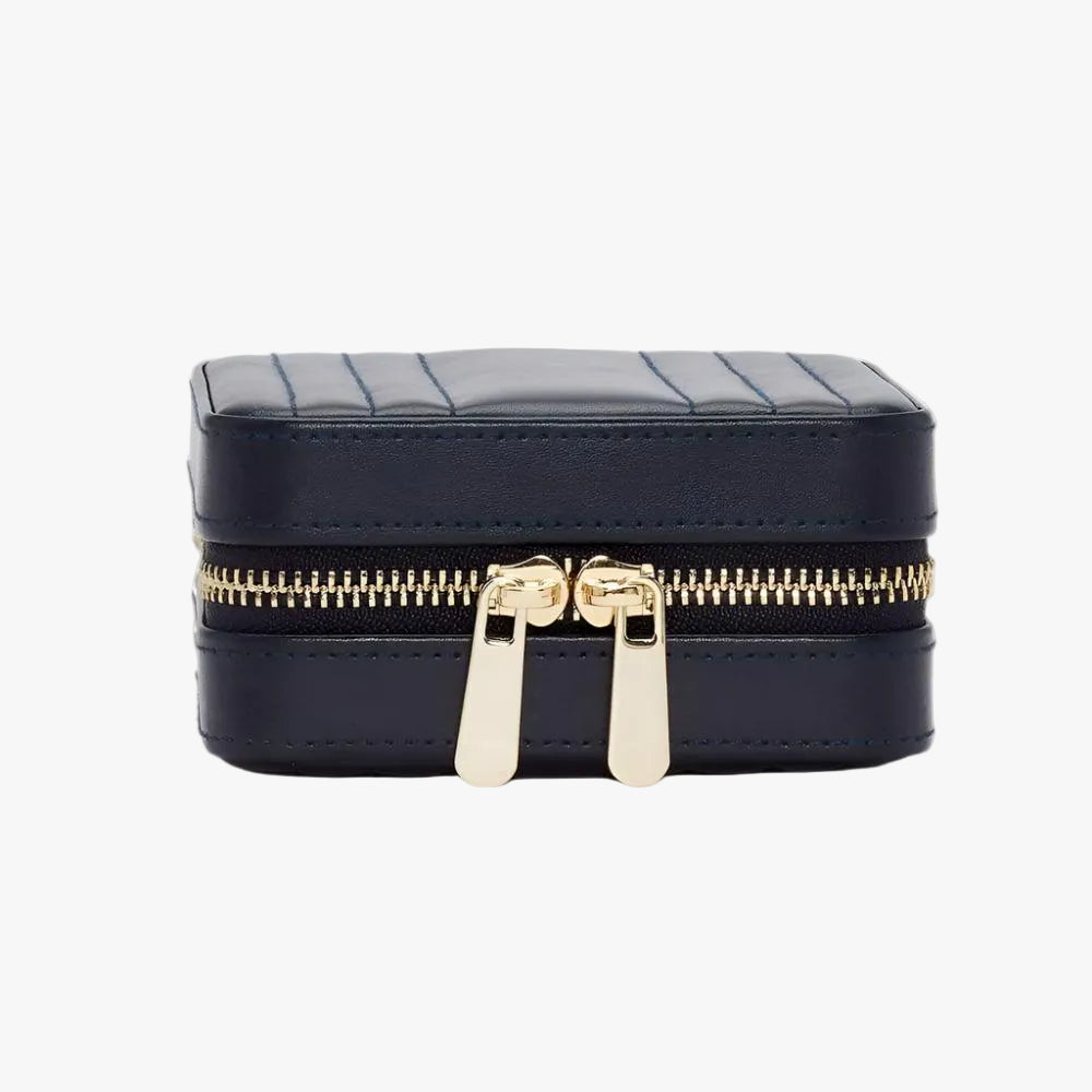 Maria Navy Small Zip Jewellery Travel Case by Wolf
Maria Small Zip Jewellery Travel Case in Navy brings together refined craftsmanship and practical organisation in a beautifully compact design.