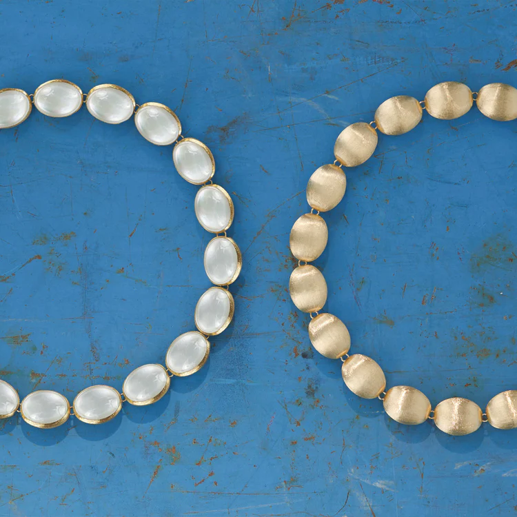 Double sided necklace Nanis Dolcevita Muse Beaded Choker Necklace in Gold with Jadeite (Small) CI6-609