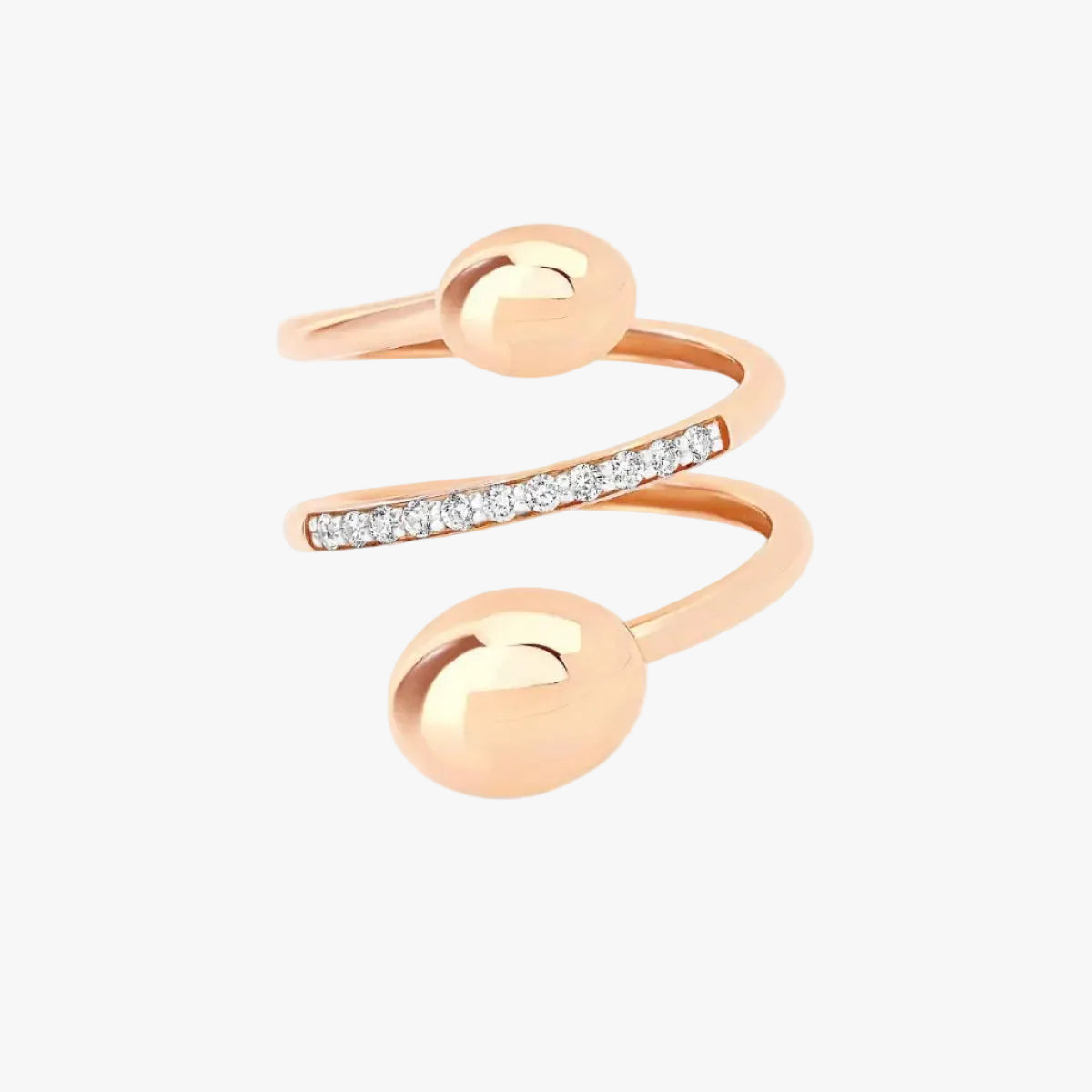 Nanis Elite Rose Gold and Diamonds Spiral Ring - Orsini Jewellers