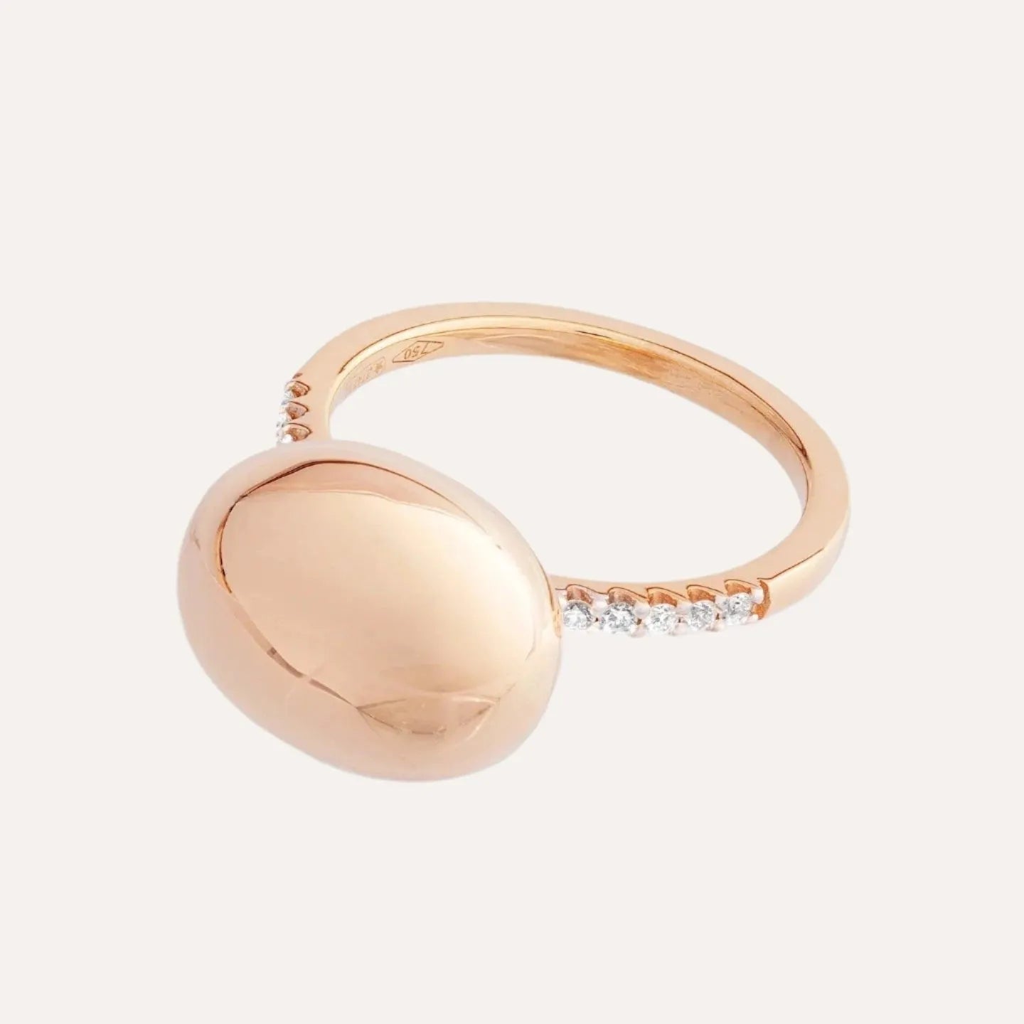 Nanis Elite Rose Gold Boule and Diamonds Pavé Ring (Large) - Orsini Jewellers