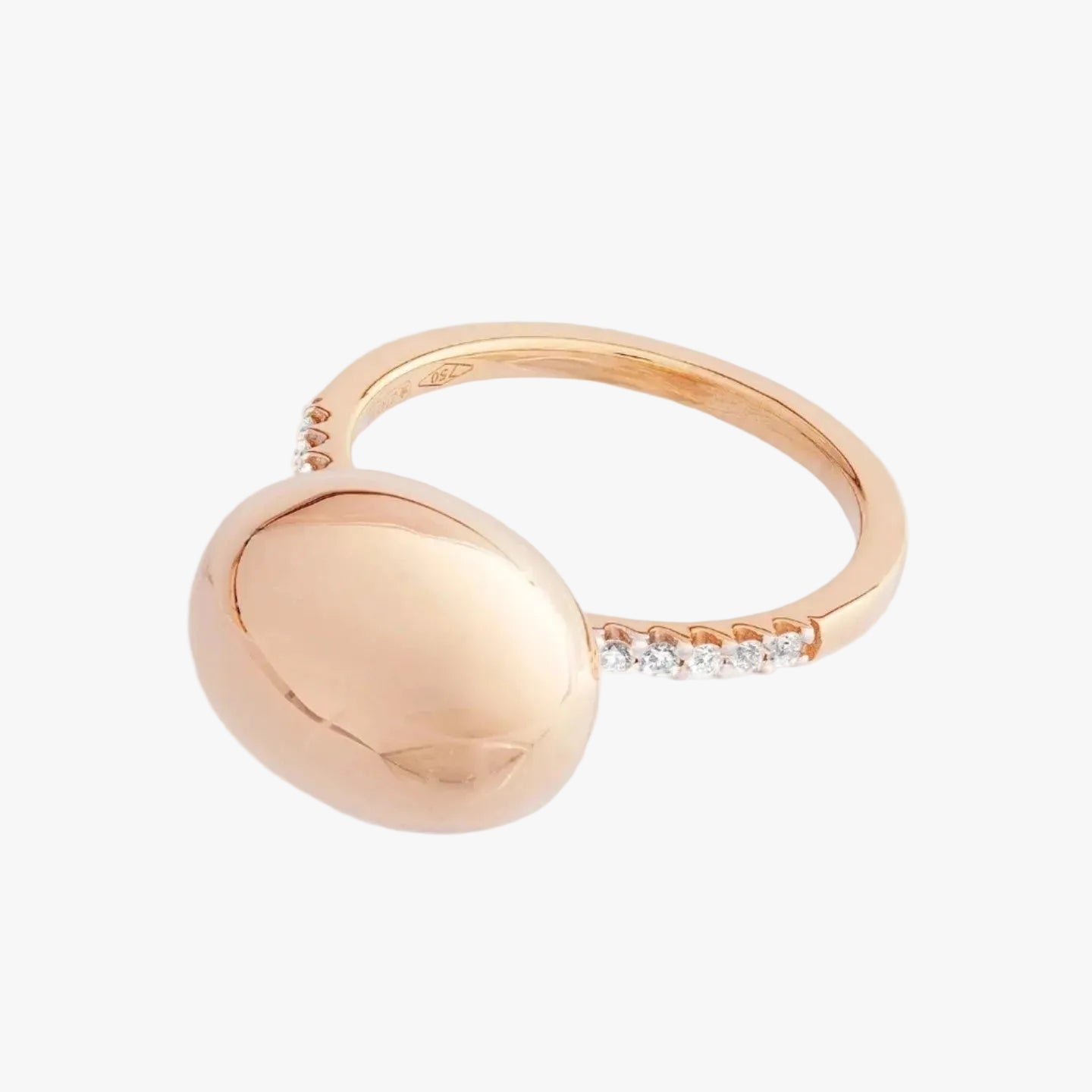 Nanis Elite Rose Gold Boule and Diamonds Pavé Ring (Large) - Orsini Jewellers