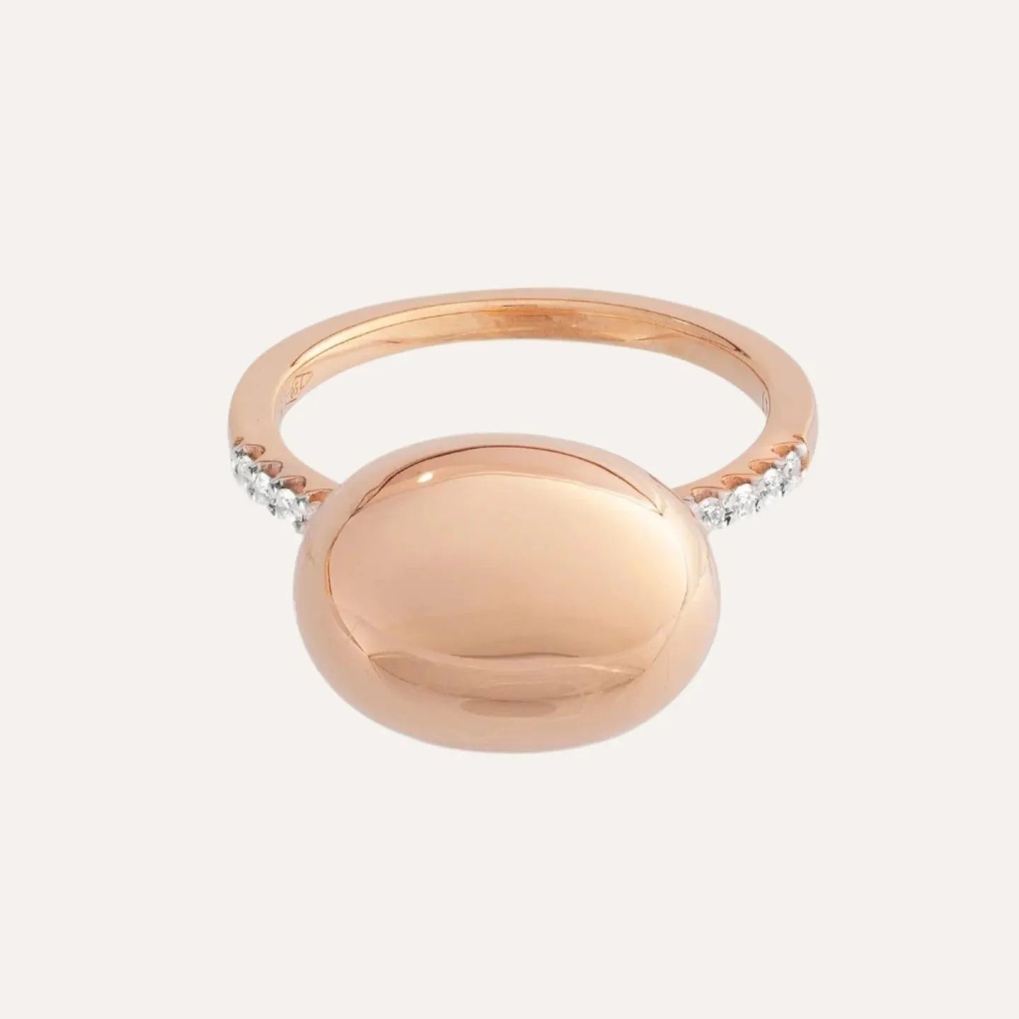 Nanis Elite Rose Gold Boule and Diamonds Pavé Ring (Large) - Orsini Jewellers