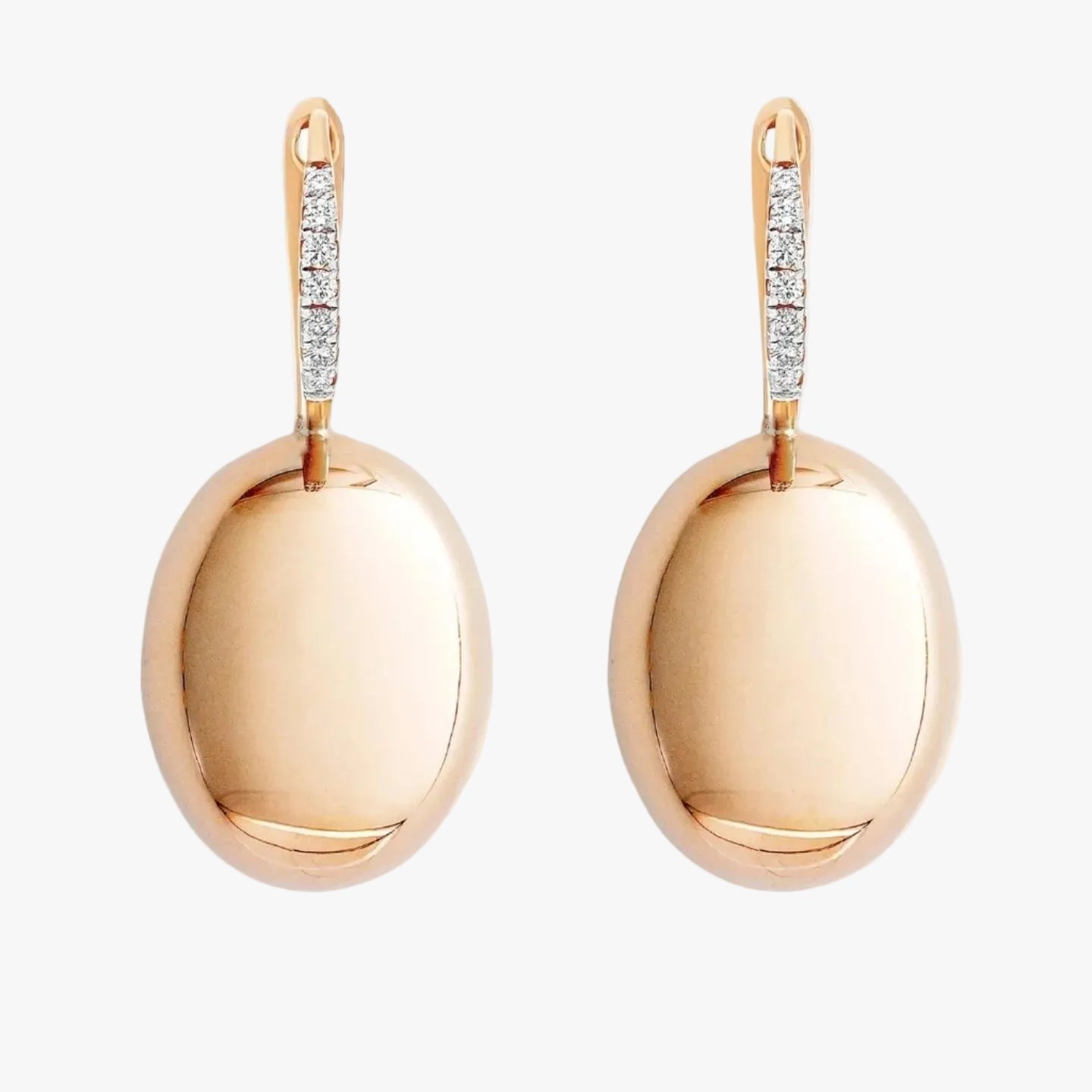 Nanis Elite Rose Gold Boules Earrings with Diamonds (Large) - Orsini Jewellers
