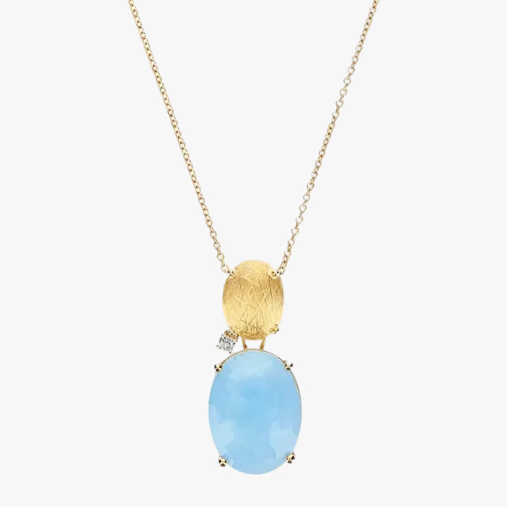 Nanis Ipanema Aquamarine and Gold Pendant with Diamond Detail - Orsini Jewellers