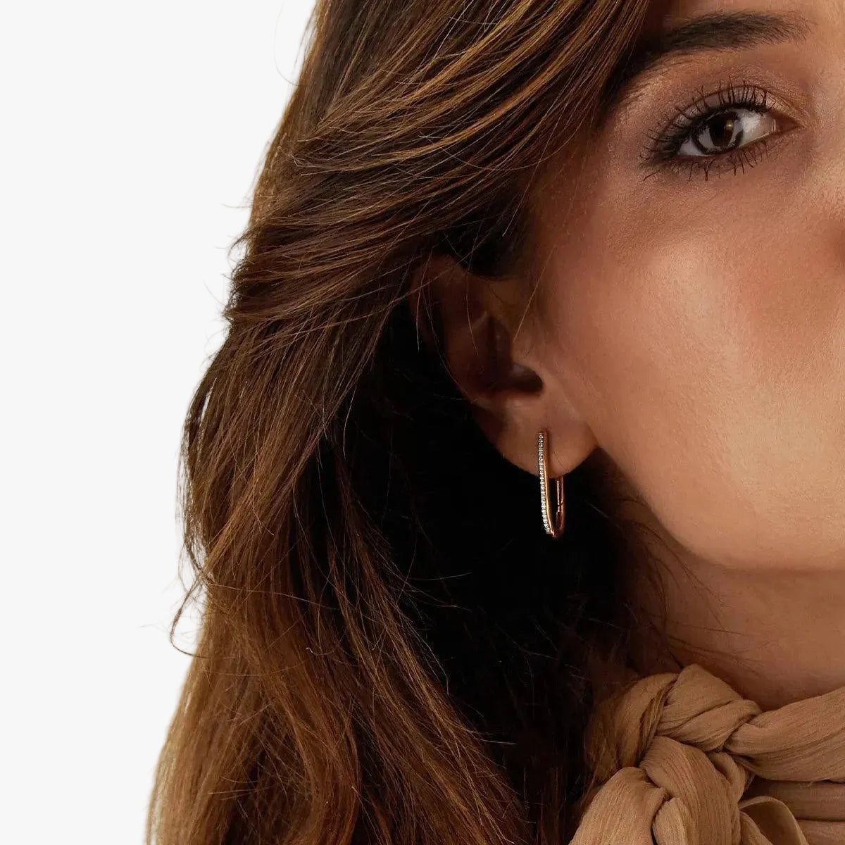 Nanis Libera Rose Gold and Diamonds Medium Square Hoop Earrings - Orsini Jewellers