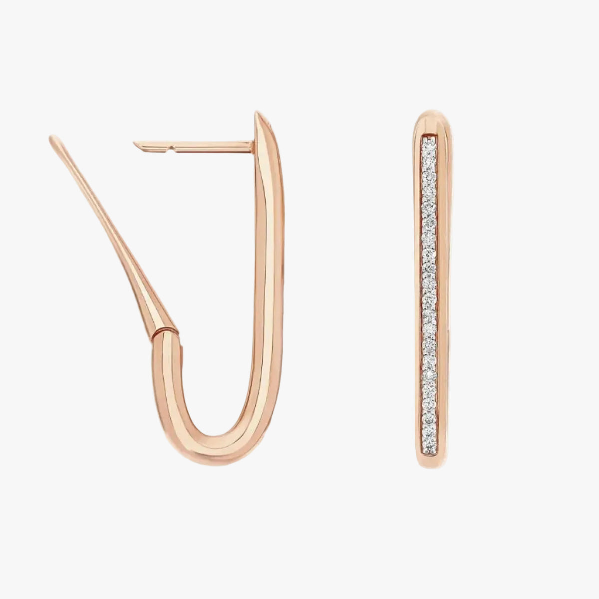 Nanis Libera Rose Gold and Diamonds Medium Square Hoop Earrings - Orsini Jewellers