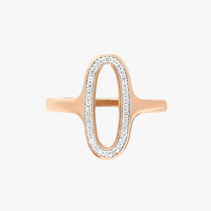 Nanis Libera Rose Gold and Diamonds Oval Signet Ring - Orsini Jewellers