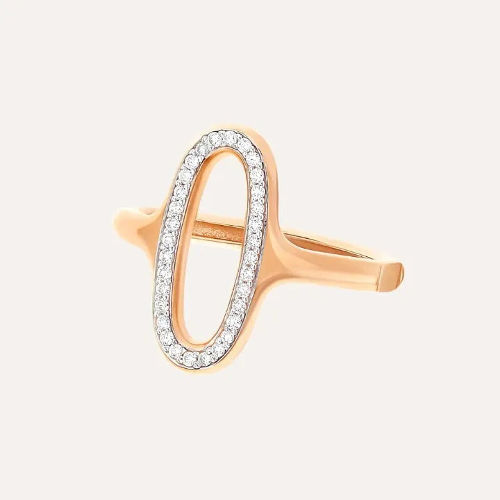 Nanis Libera Rose Gold and Diamonds Oval Signet Ring - Orsini Jewellers